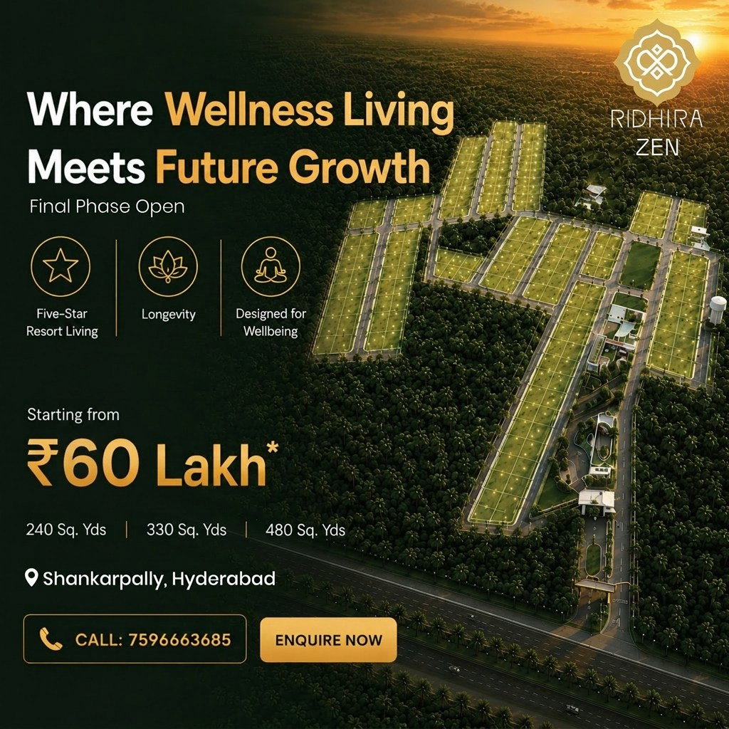 Ridhira Zen Facebook ad: Plots Starting ₹24,000 / Sq. Yd