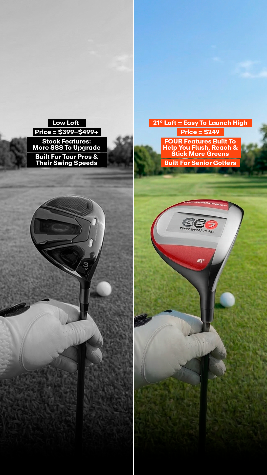 Performance Golf Facebook ad