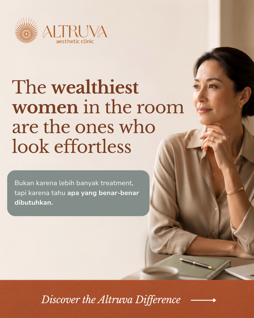 Altruva Clinic Facebook ad: Quiet Luxury Treatment for Timeless Beauty