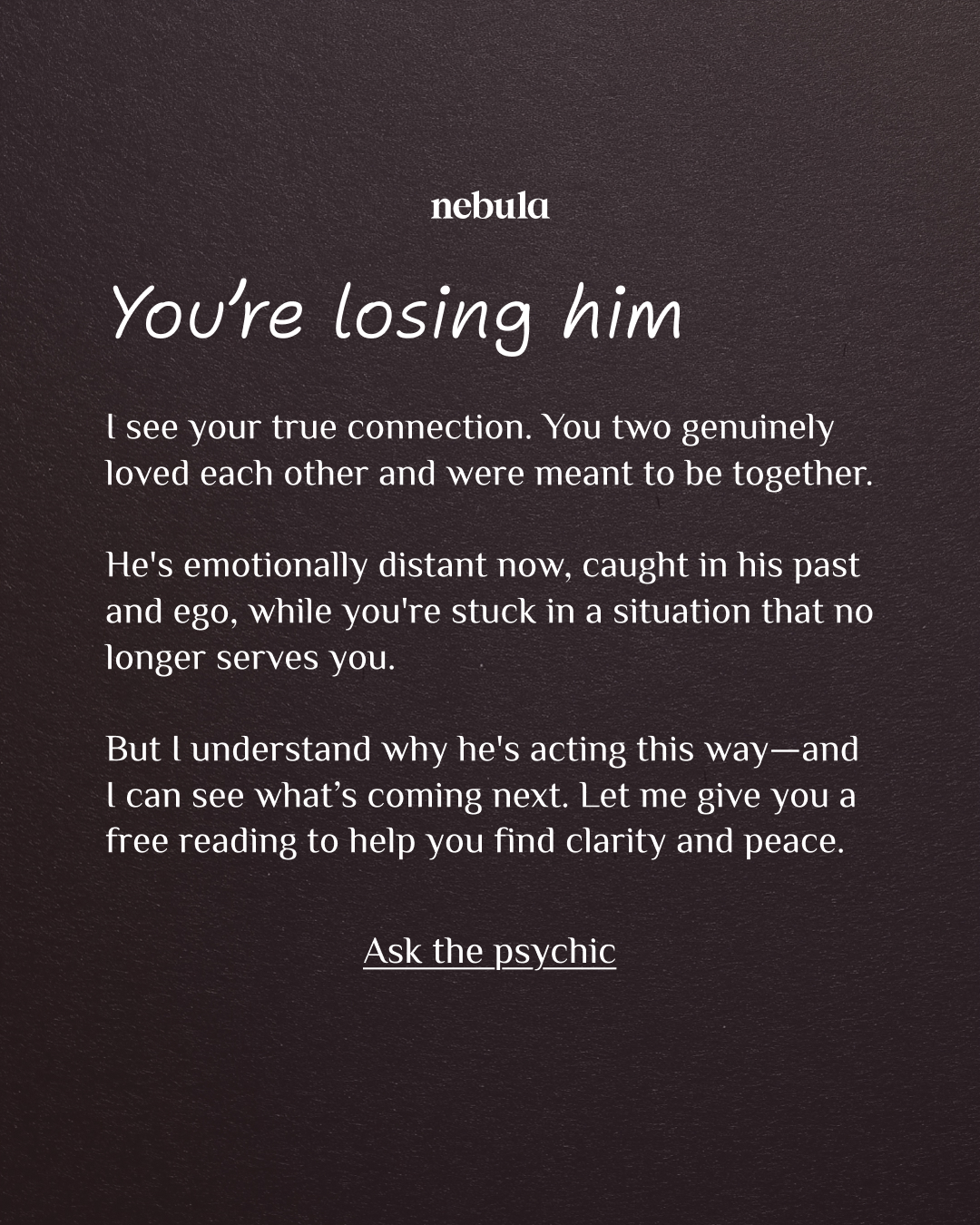Your Relationship Advisor Facebook ad