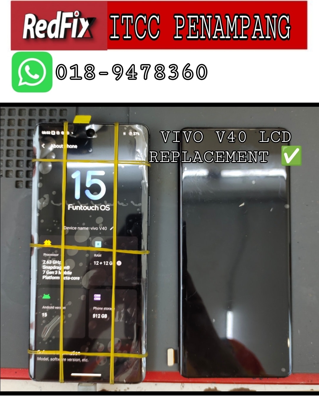Redfix ITCC Facebook ad: MASALAH TELEFON? JANGAN PENING, REDFIX ADA!