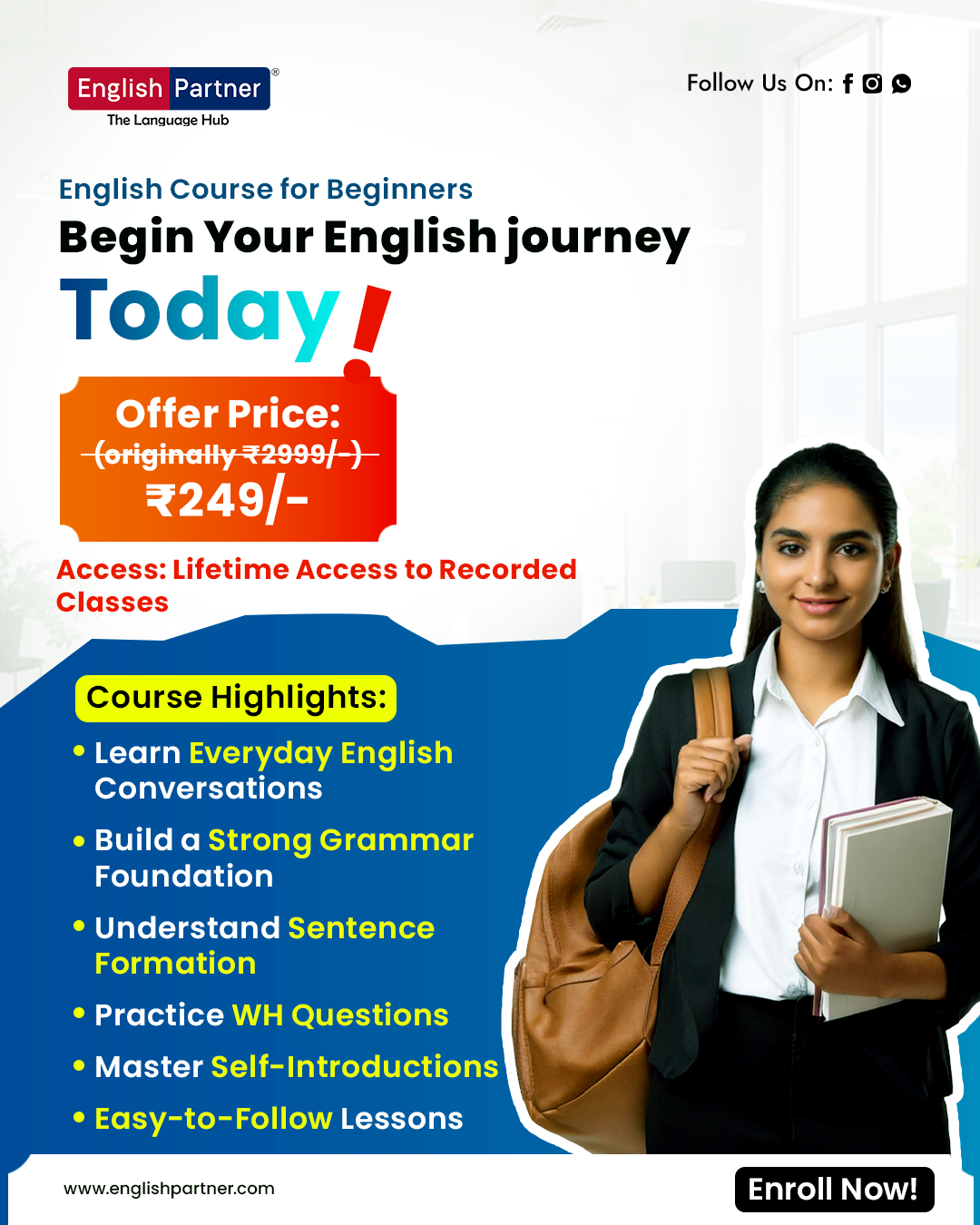 English Partner Facebook ad