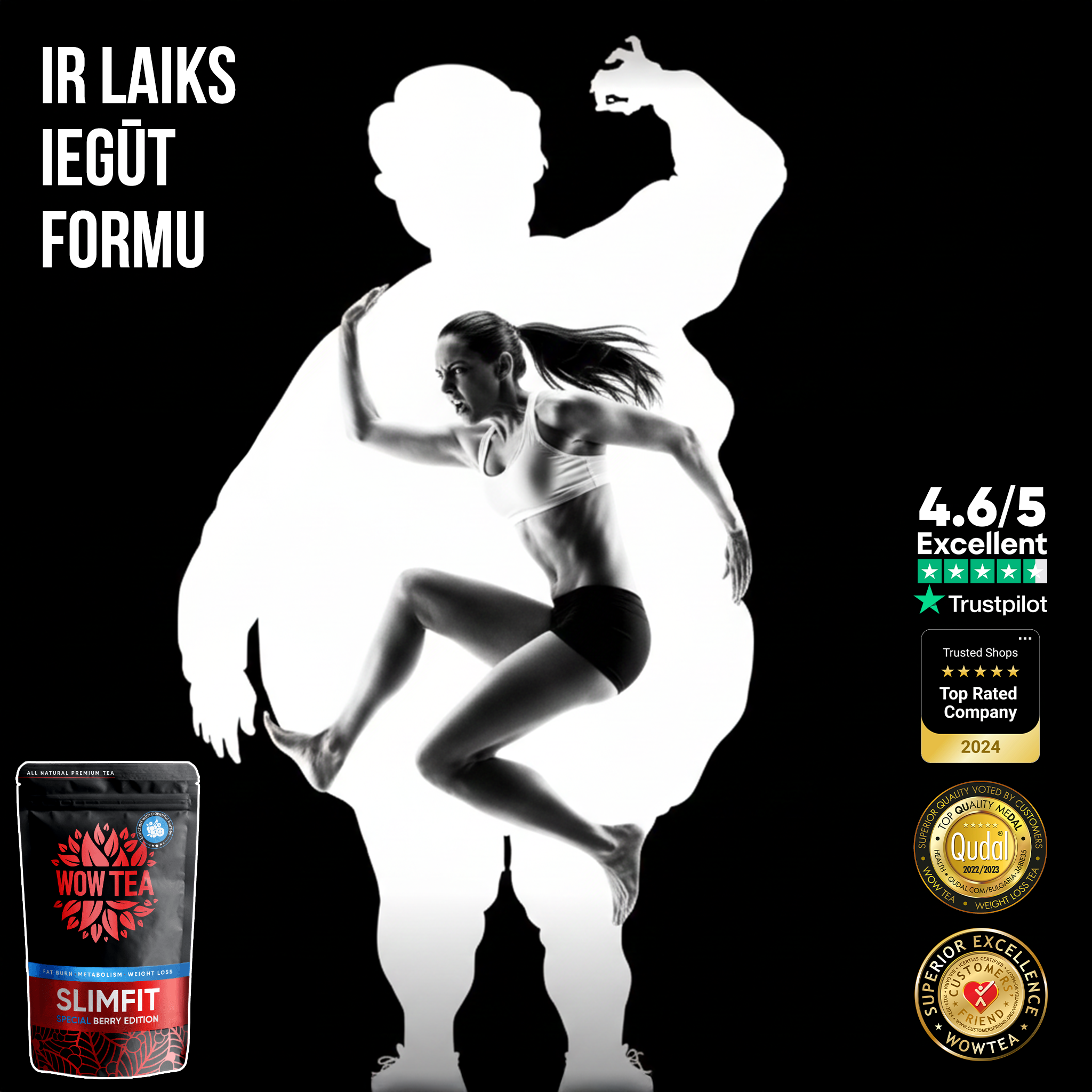 WOW TEA Latvijas Republika Facebook ad: Trīskārša iedarbība slaidai figūrai