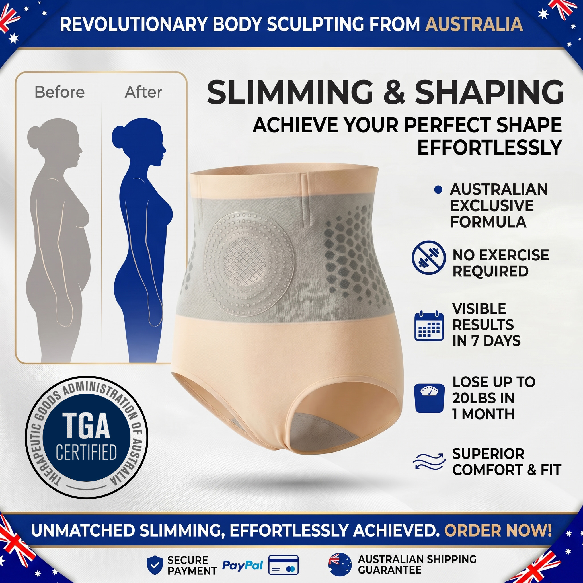 Health Tips Australia Facebook ad: Made in Australia / Visible changes in 7 days