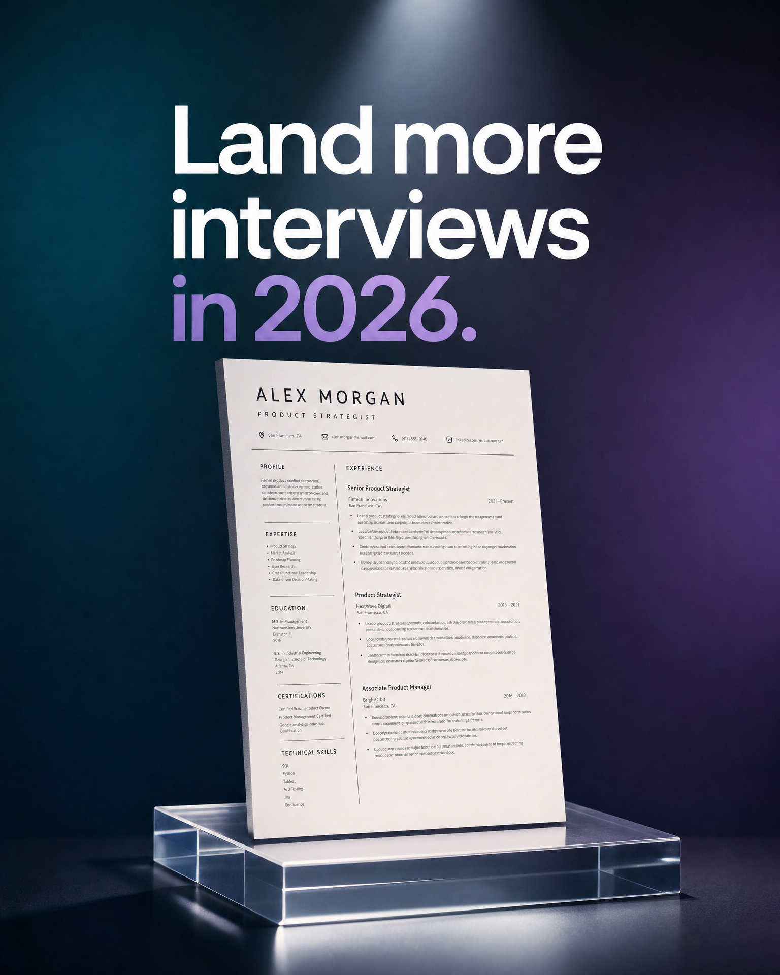 Enhancv Facebook ad: Upgrade your resume - get more interviews!