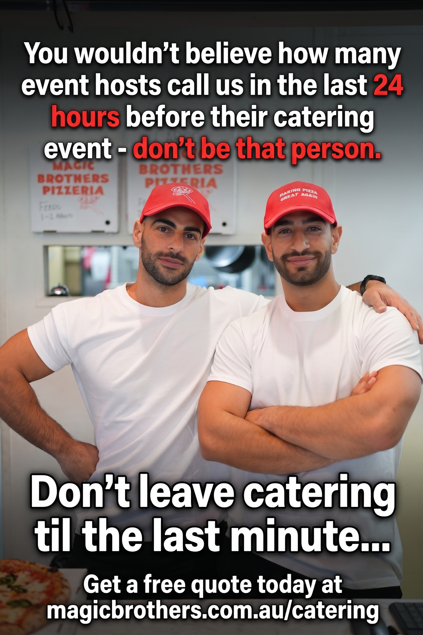 Magic Brothers Pizzeria Facebook ad: Catering For Corporate Events