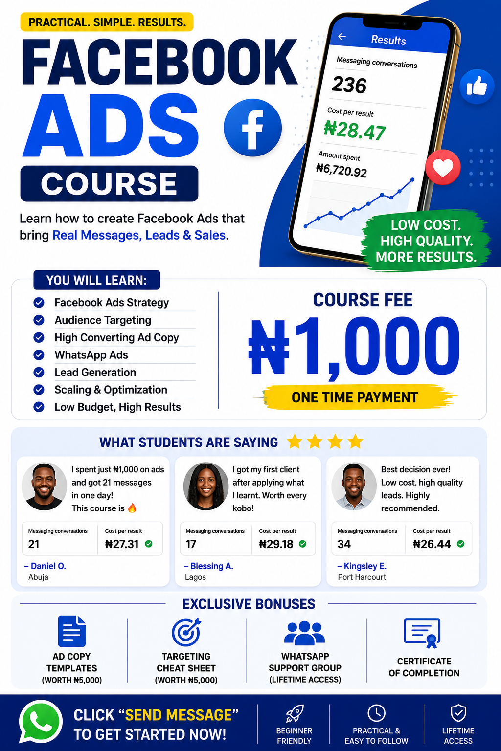 Cj Ads Hub Facebook ad: Facebook Ads Course, Only ₦1,000 Today