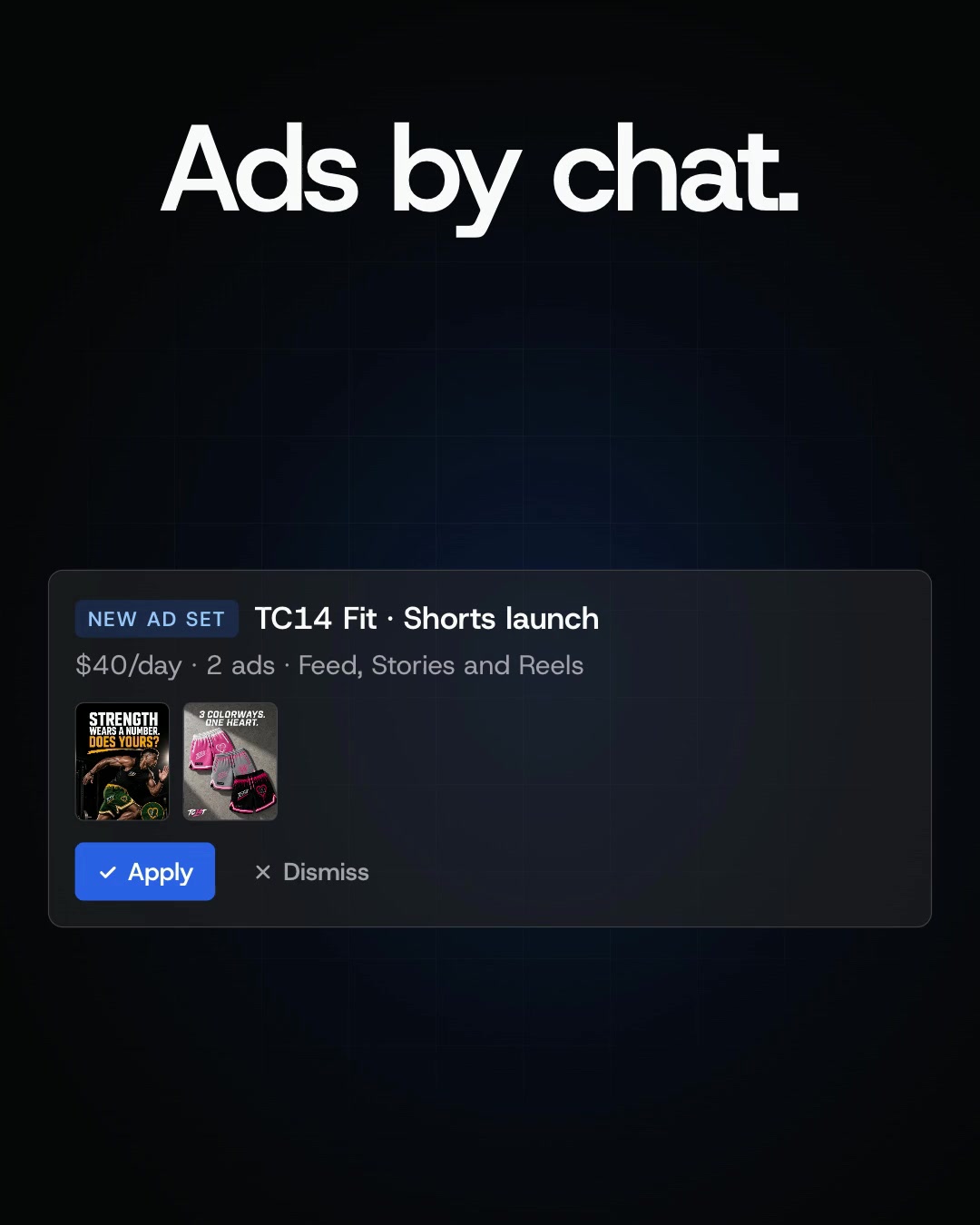 Larven AI Facebook ad: Just chat. Atlas makes the ads.