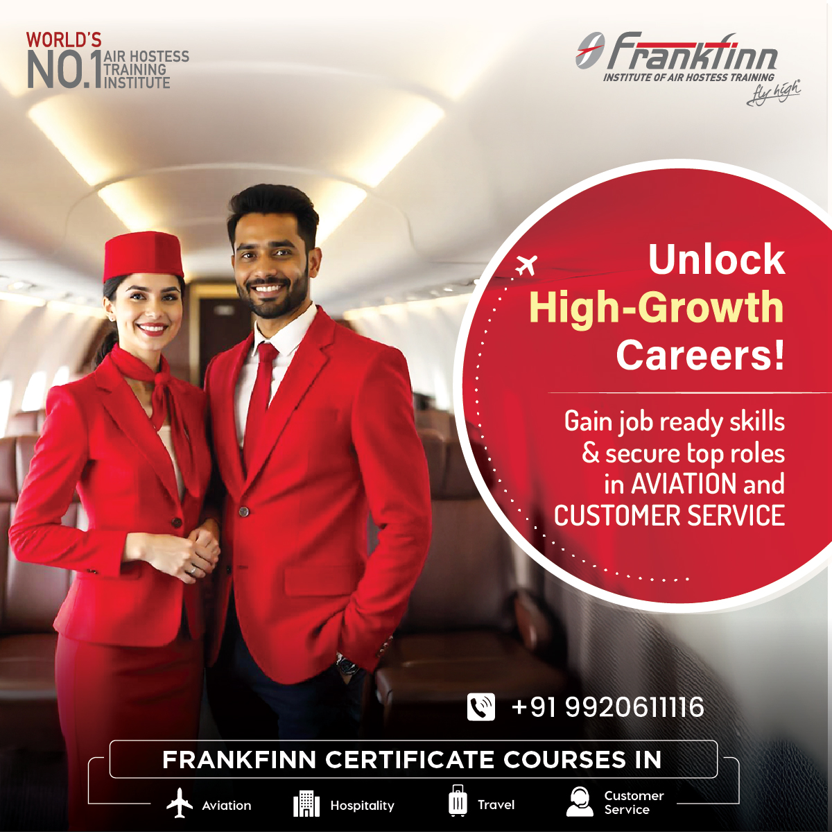 Frankfinn Institute of Air Hostess Training Facebook ad