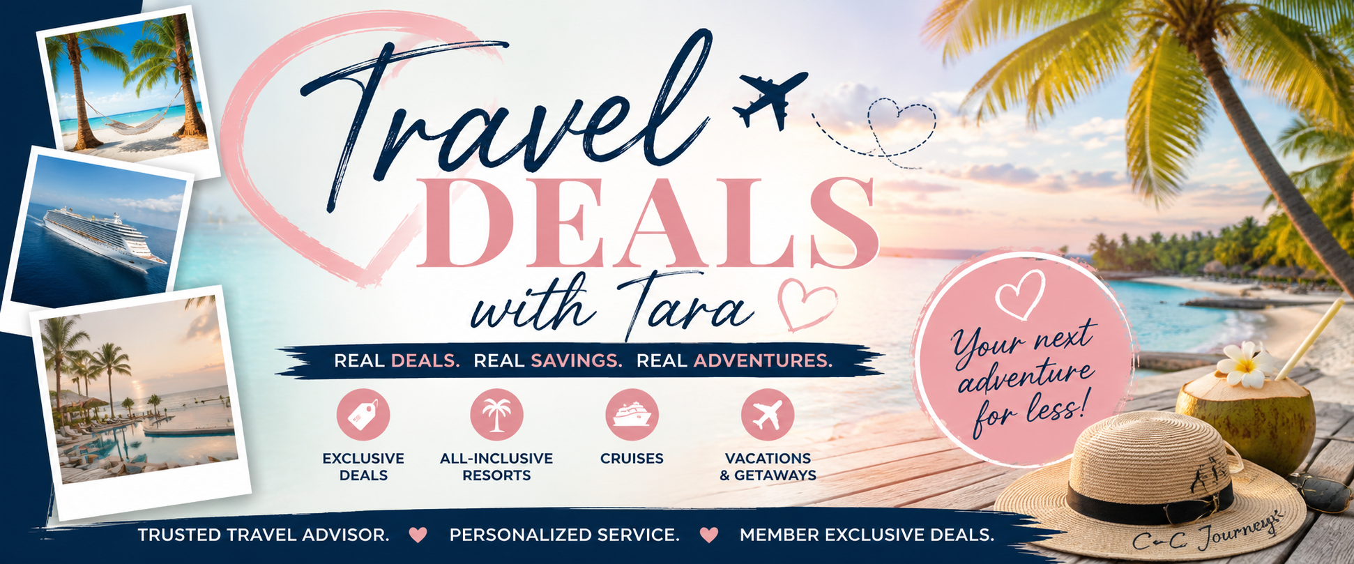 Tara at C+C Journeys Facebook ad