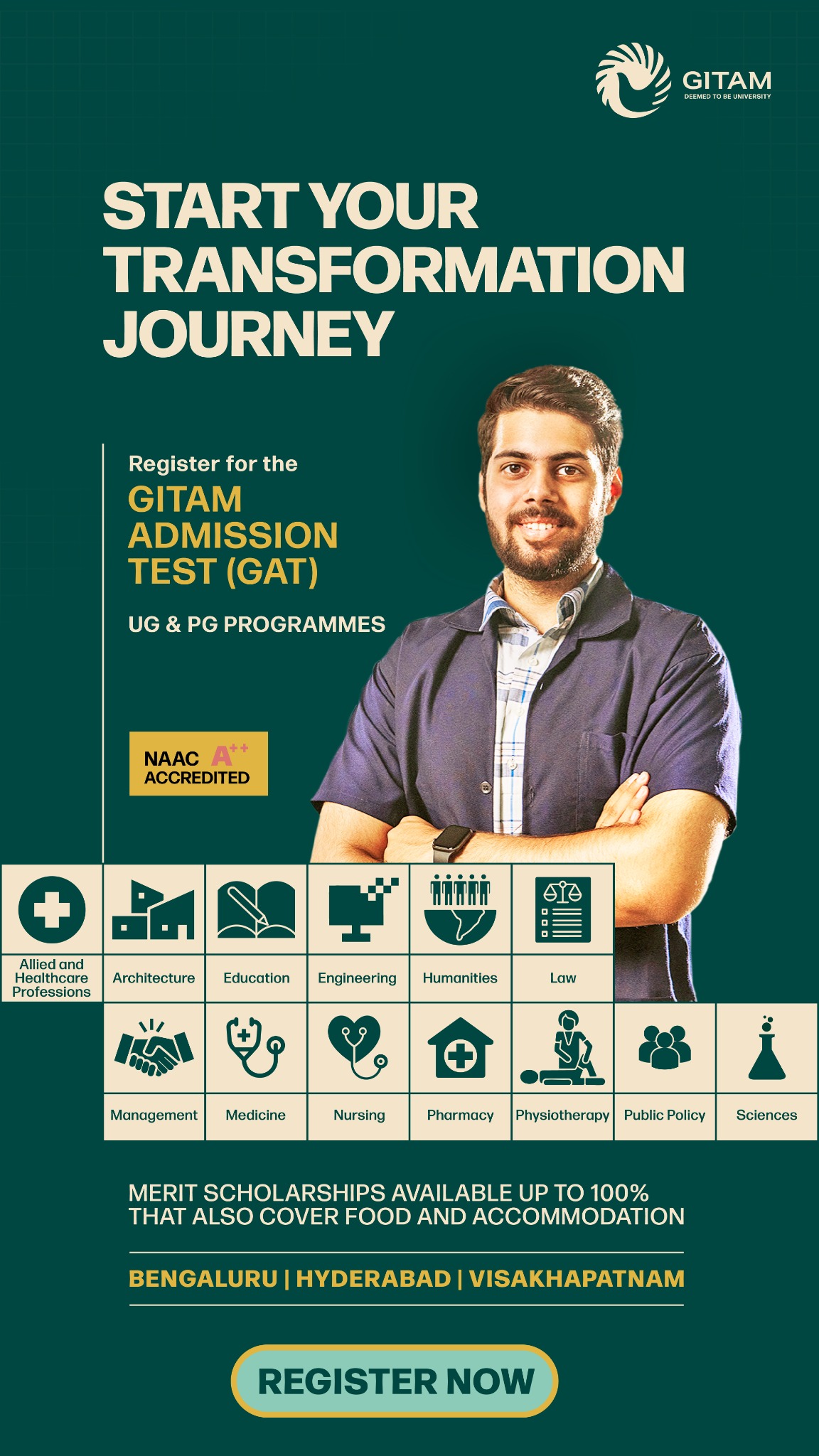 GITAM Deemed University Facebook ad from Feb 24, 2026