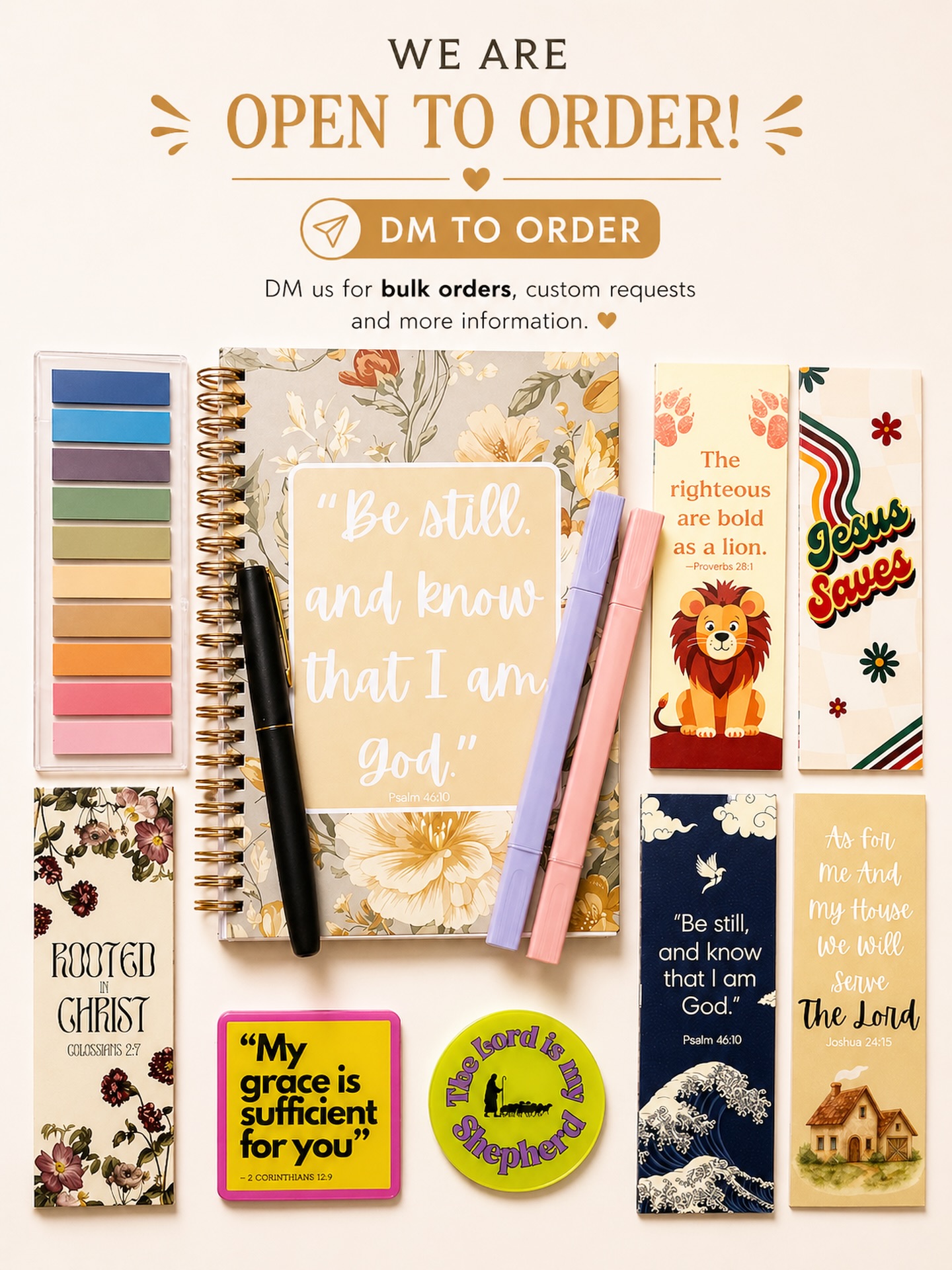 Rooted In Christ Facebook ad: WE ARE OPEN TO ORDER