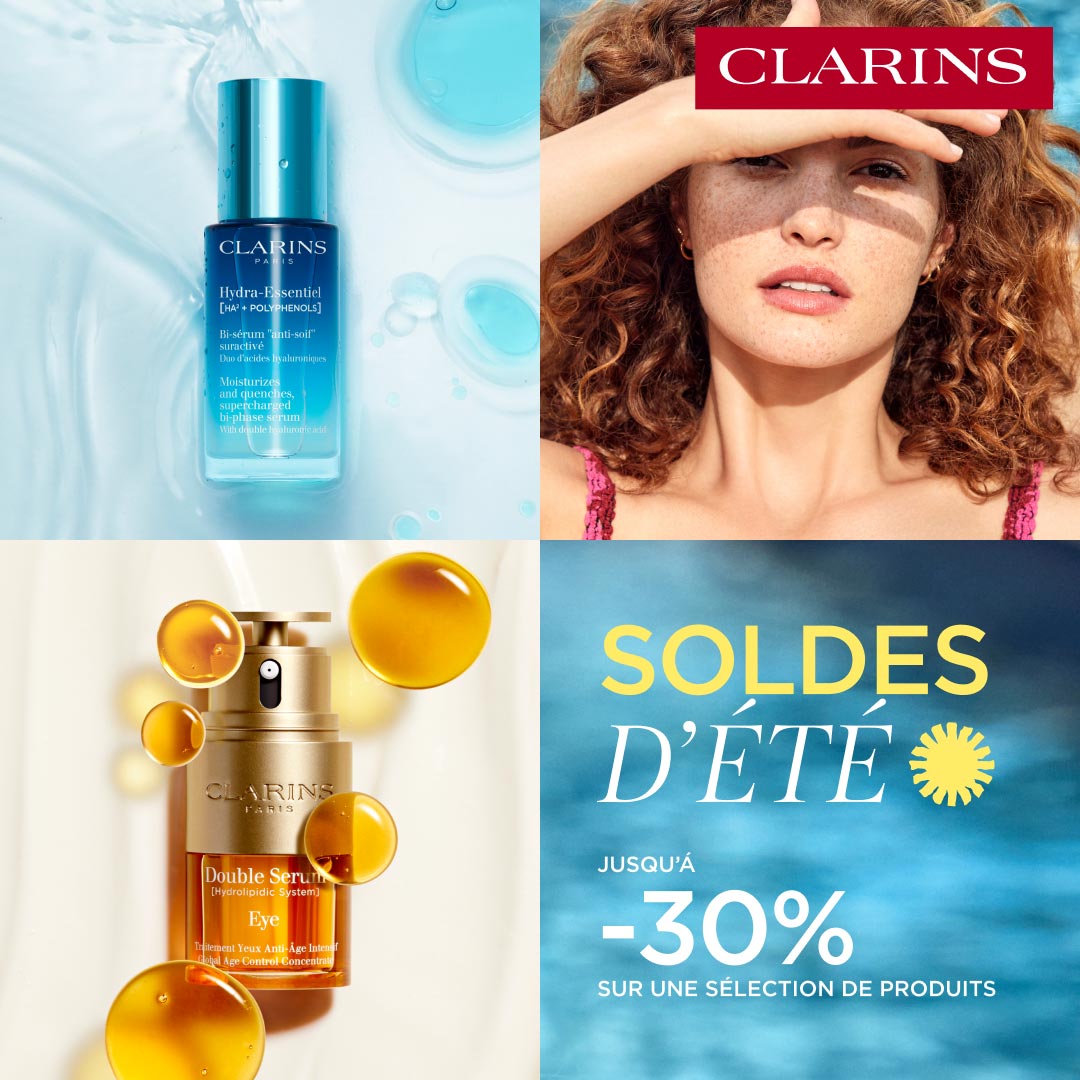 Clarins Facebook ad: Soldes d'été