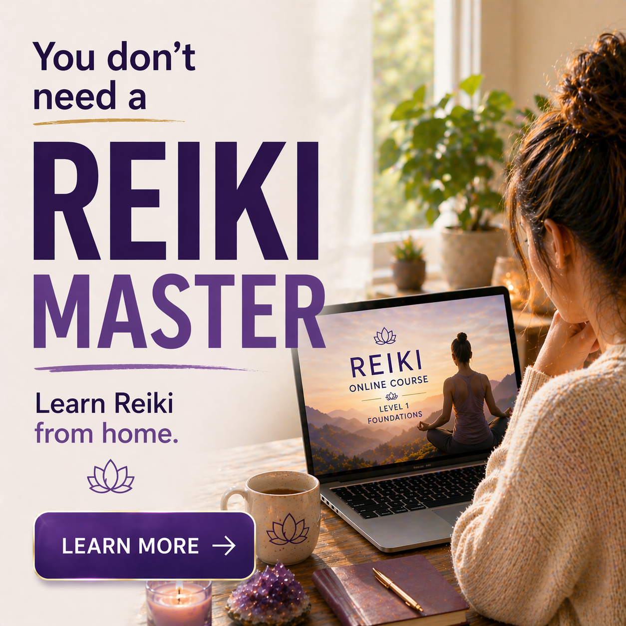Reiki Infinite Healer Course Facebook ad