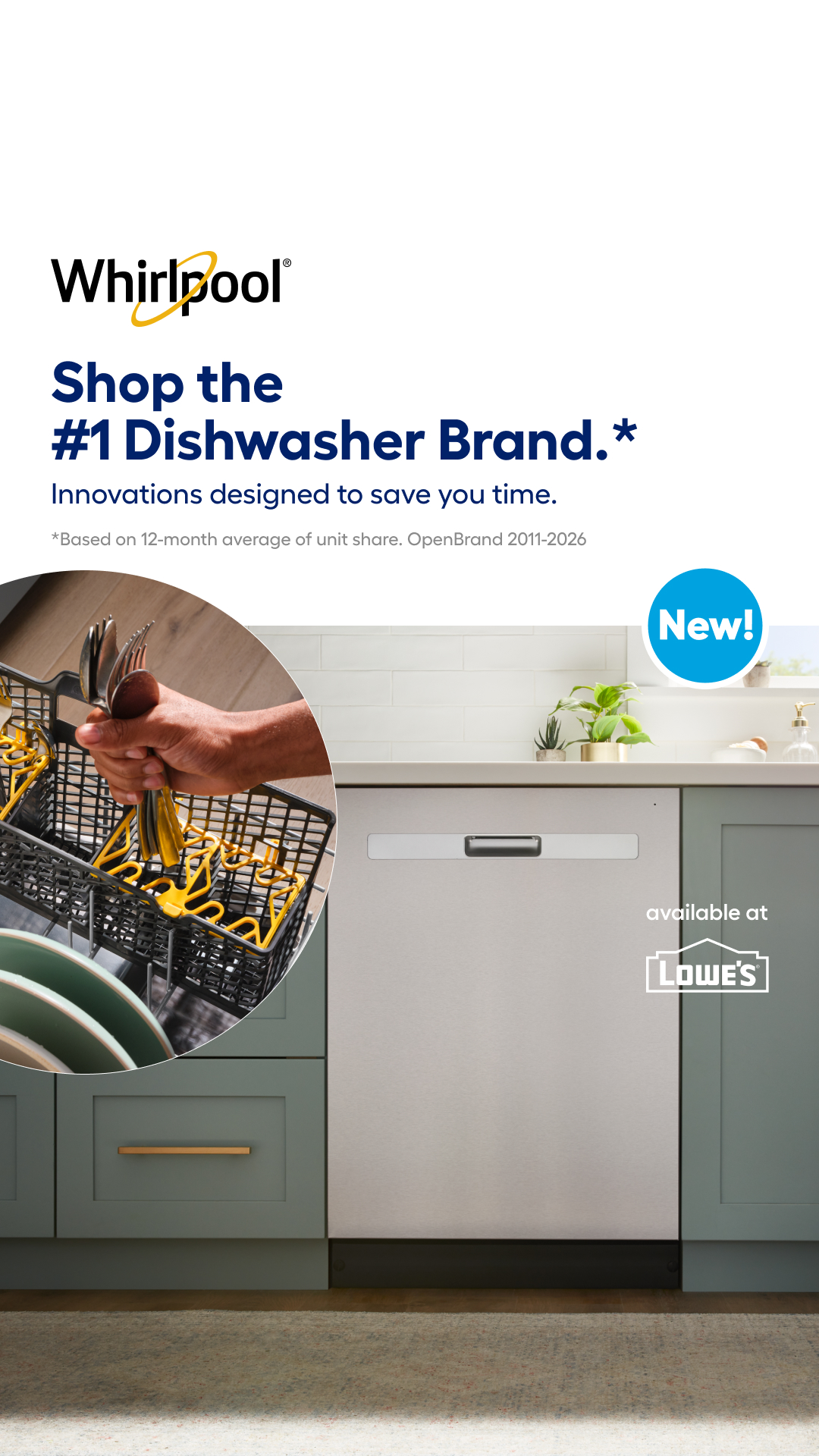 Lowe's Home Improvement Facebook ad: Shop Whirlpool dishwashers