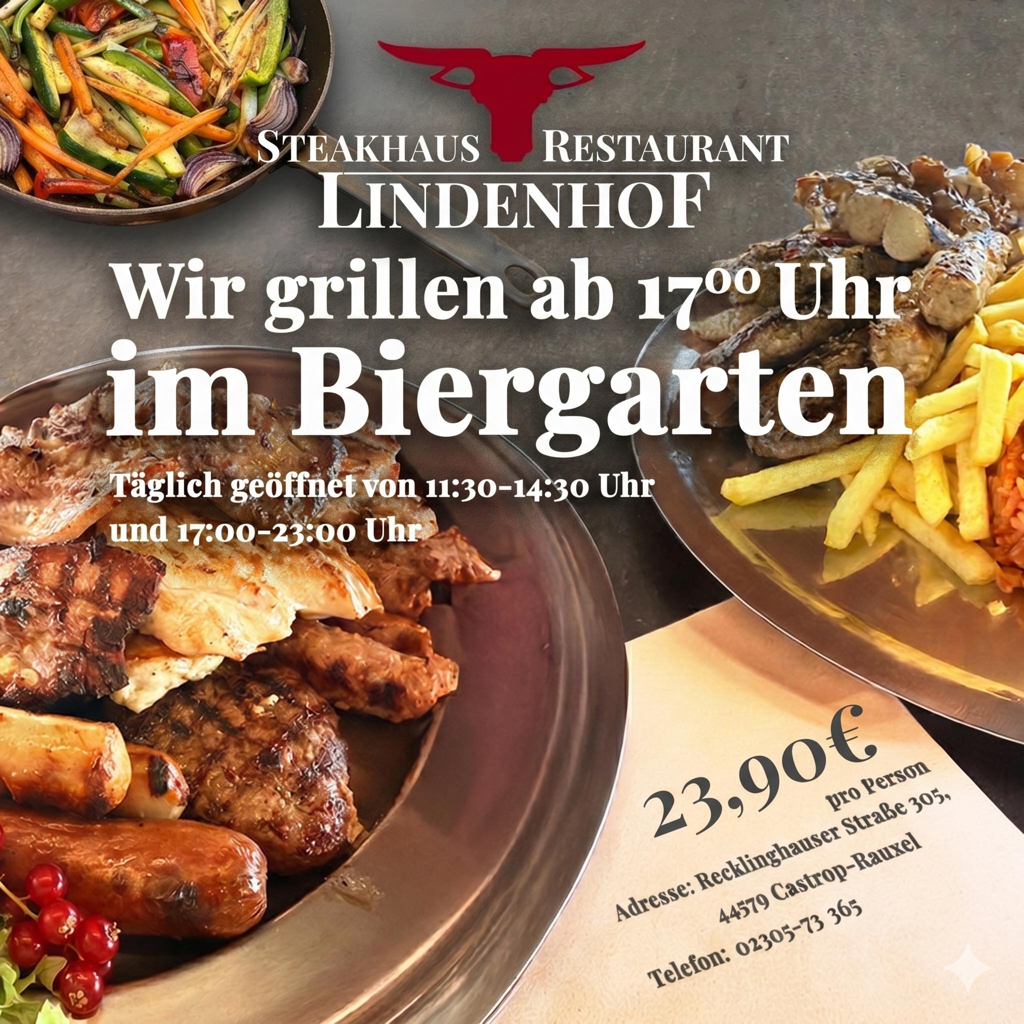 Steakhaus Lindenhof Facebook ad: Liebe Gäste