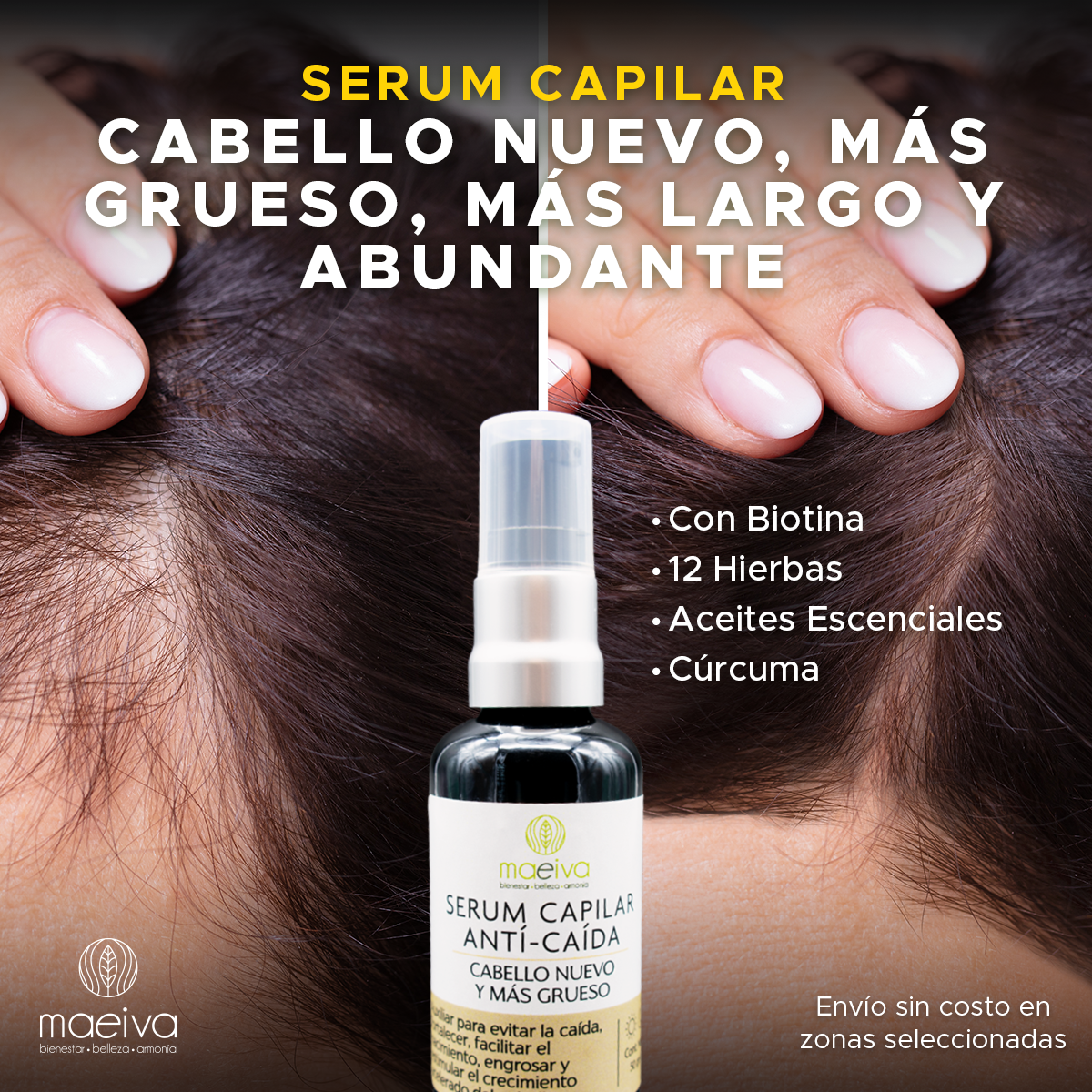 Maeiva Facebook ad: Recupera tu cabello desde la raíz