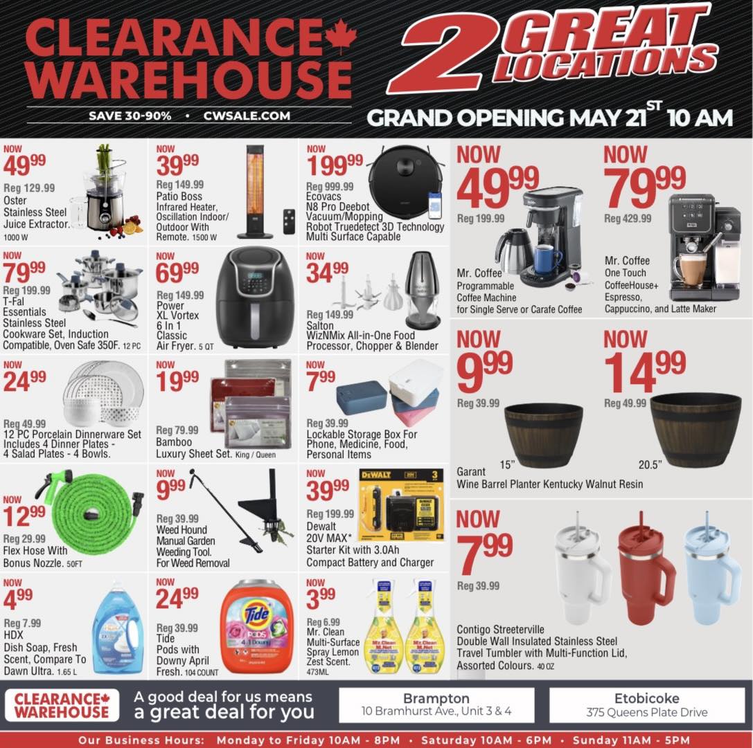 Clearance Warehouse Facebook ad: FULL FLYER