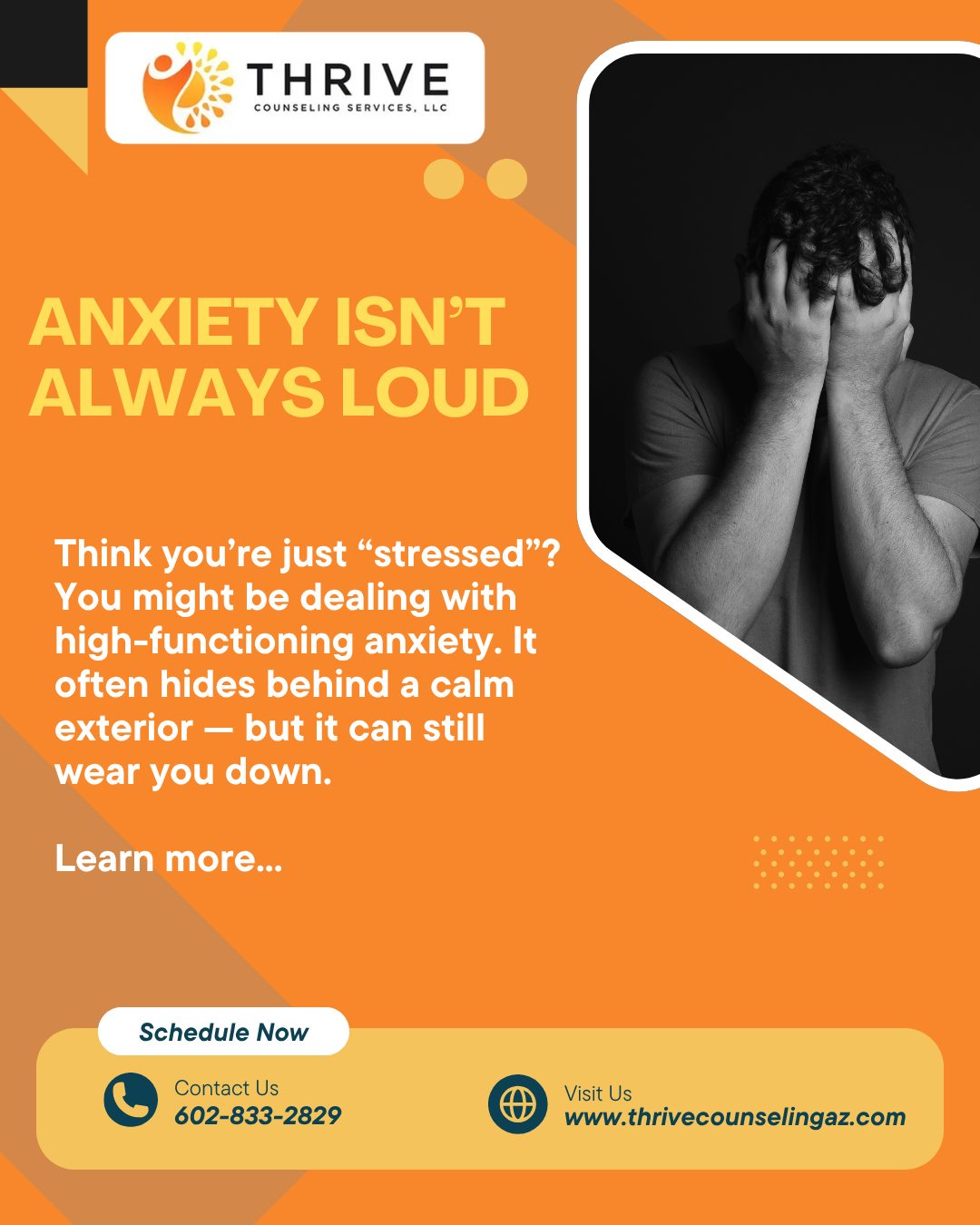 Thrive Counseling Services, LLC Facebook ad: Anxiety Symptoms | Thrive Counseling Services in Gilbert AZ