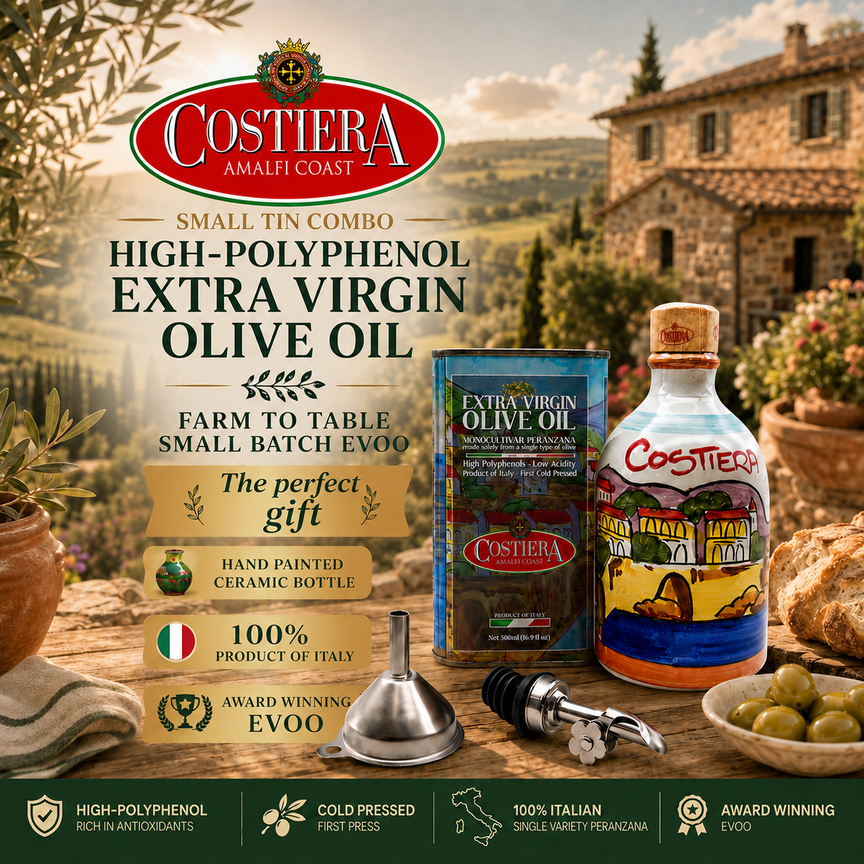 Costiera Facebook ad: The Perfect Starter Kit for Olive Oil Lovers