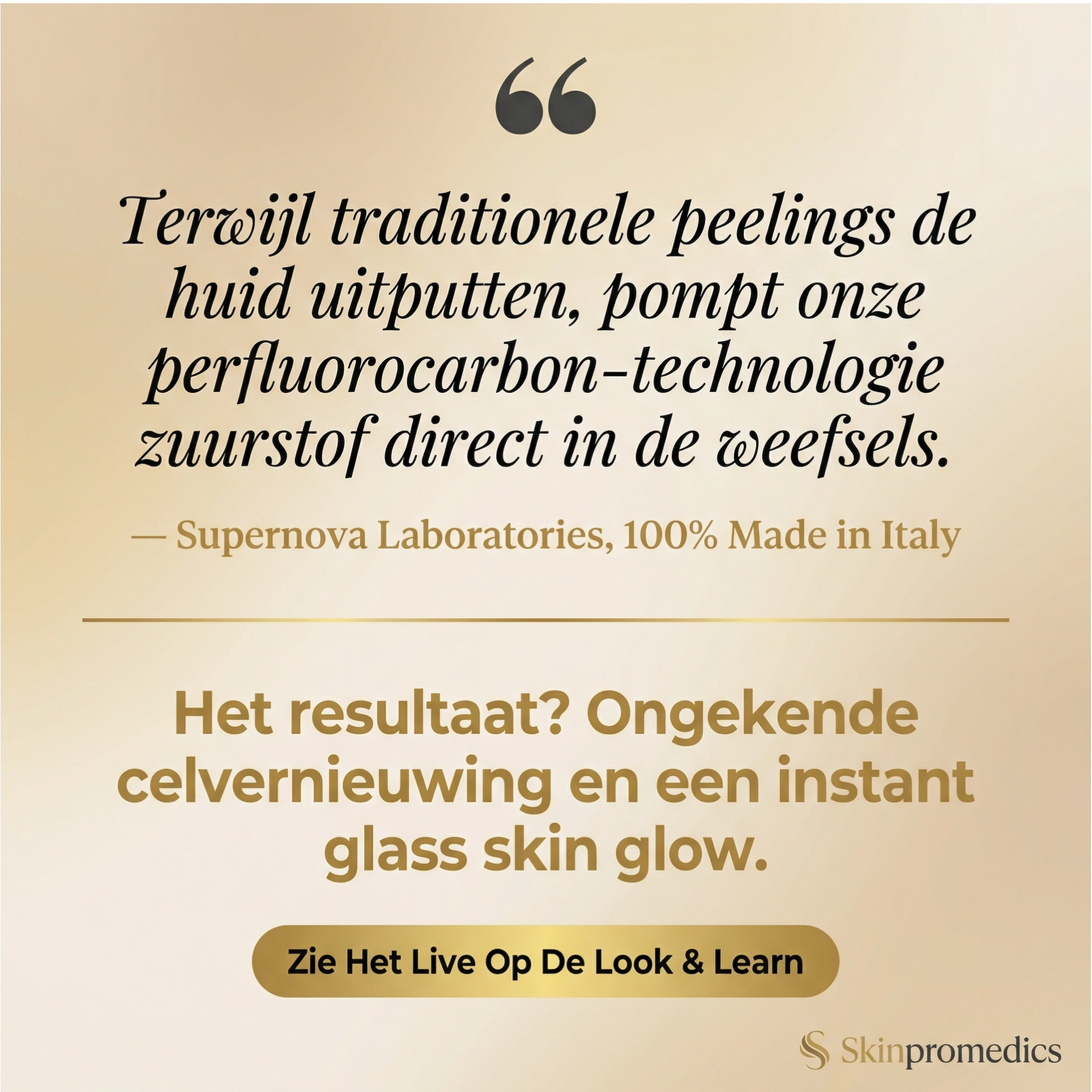 Skinpromedics - Benelux Facebook ad: De perfecte 'glass skin' glow in 10min