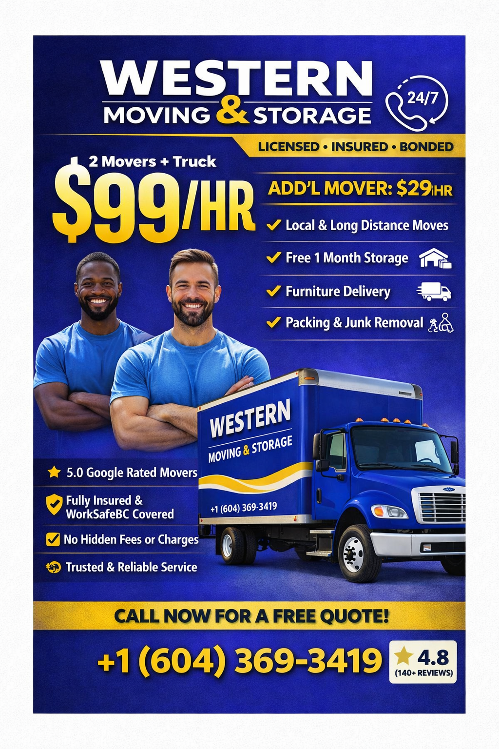 Western Moving & Storage Facebook ad from Jan 11, 2026