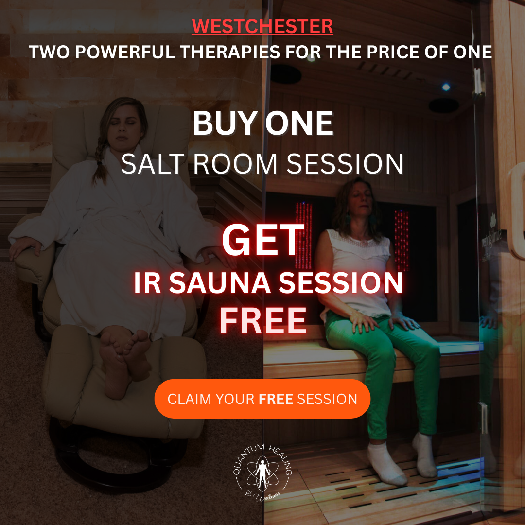 Quantum Healing & Wellness Facebook ad: (BOGO)FREE IR-Sauna Session With Salt Room Purchase