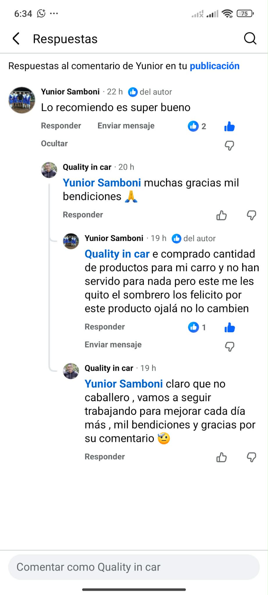Quality in car Facebook ad