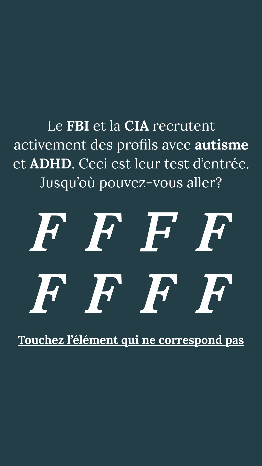International IQ test Facebook ad