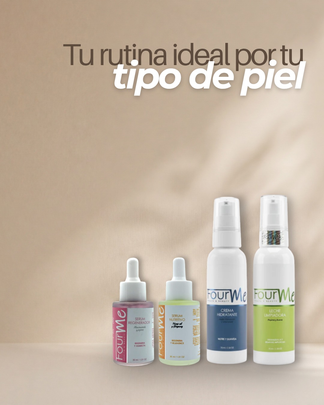 FourMe health and beauty Facebook ad: No todas las pieles son iguales, y tu…