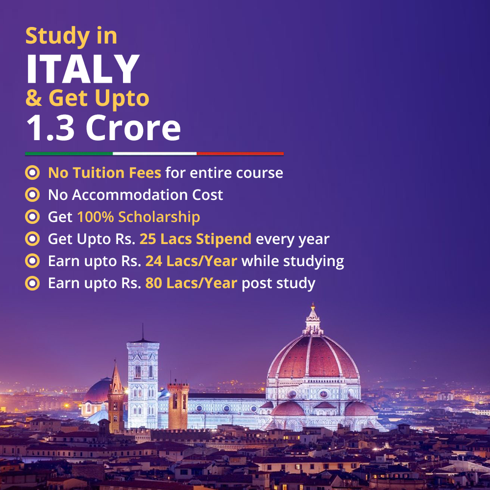 Frame Learning Facebook ad: Study in Italy with 100% Scholarship