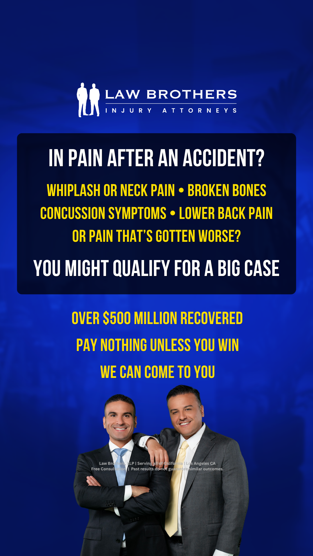 Law Brothers - Injury Attorneys Facebook ad from May 26, 2026