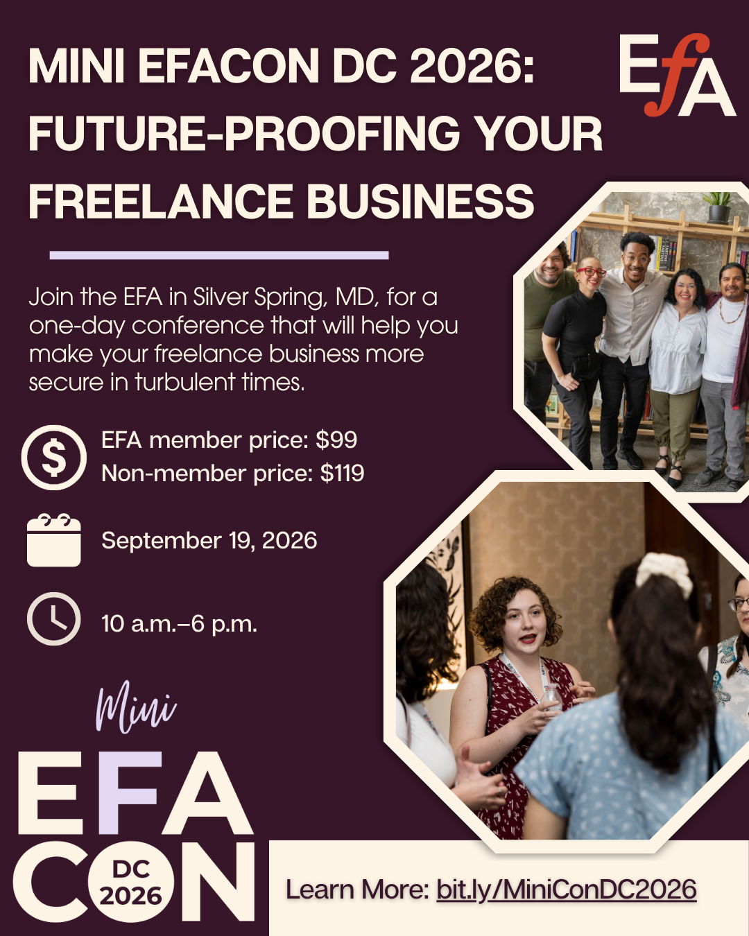 Editorial Freelancers Association Facebook ad: EFACON: Early Bird Pricing Ends Soon