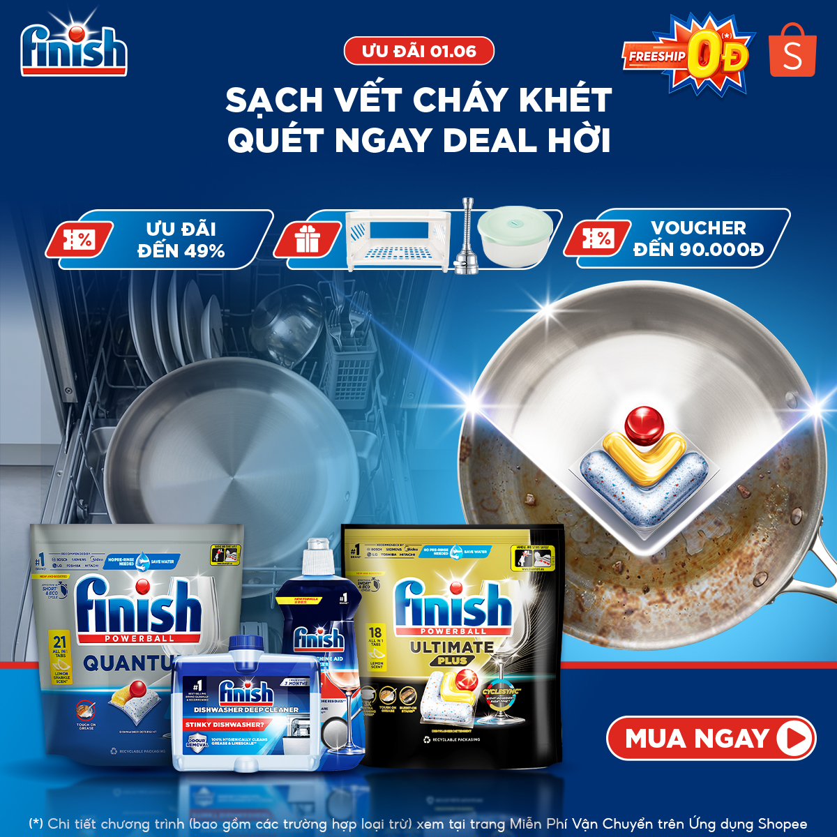 Finish Việt Nam Facebook ad: ƯU ĐÃI ĐẦU THÁNG - MUA LÀ CÓ QUÀ