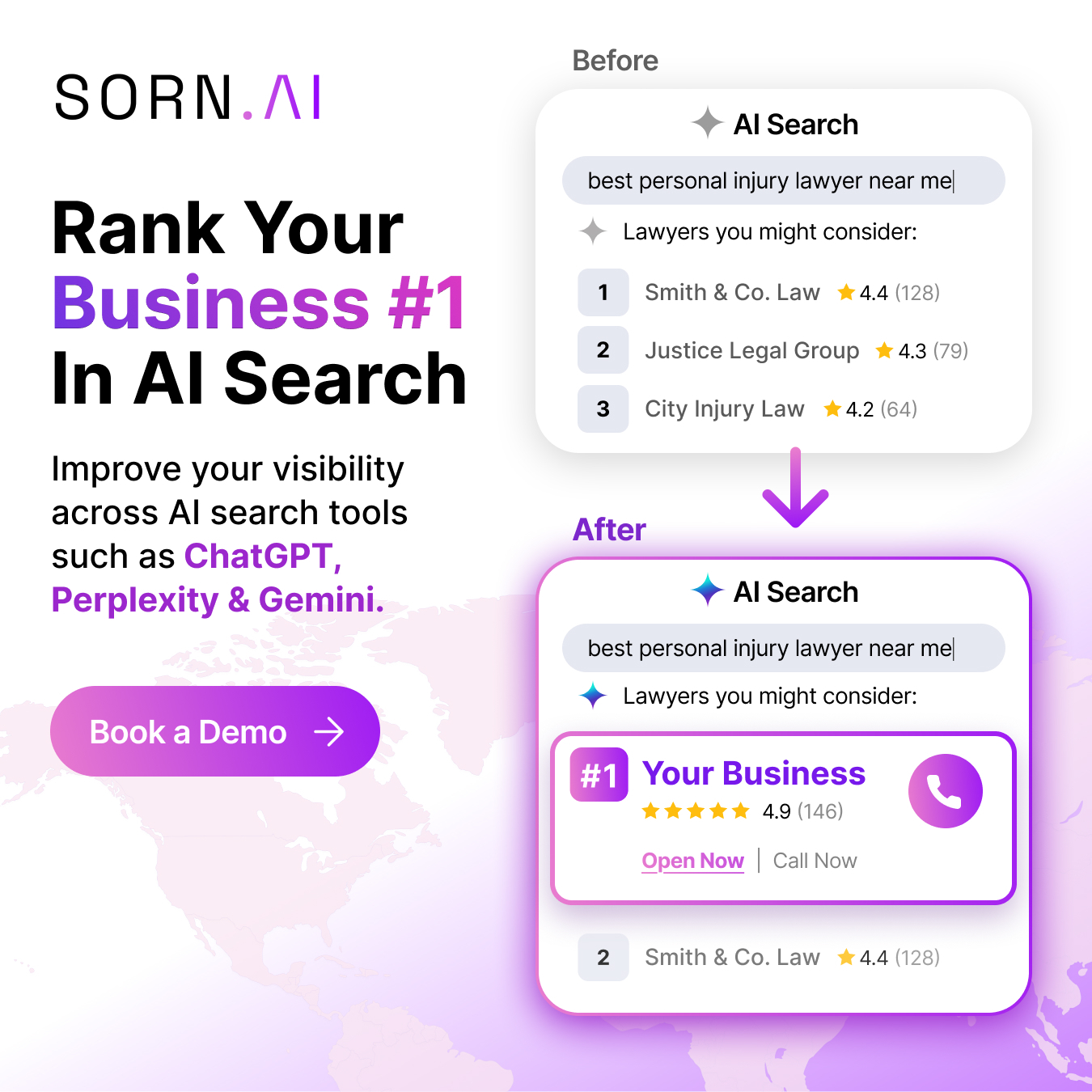 Sorn.ai Facebook ad: Rank Your Business #1 In ChatGPT, Perplexity & other AI…