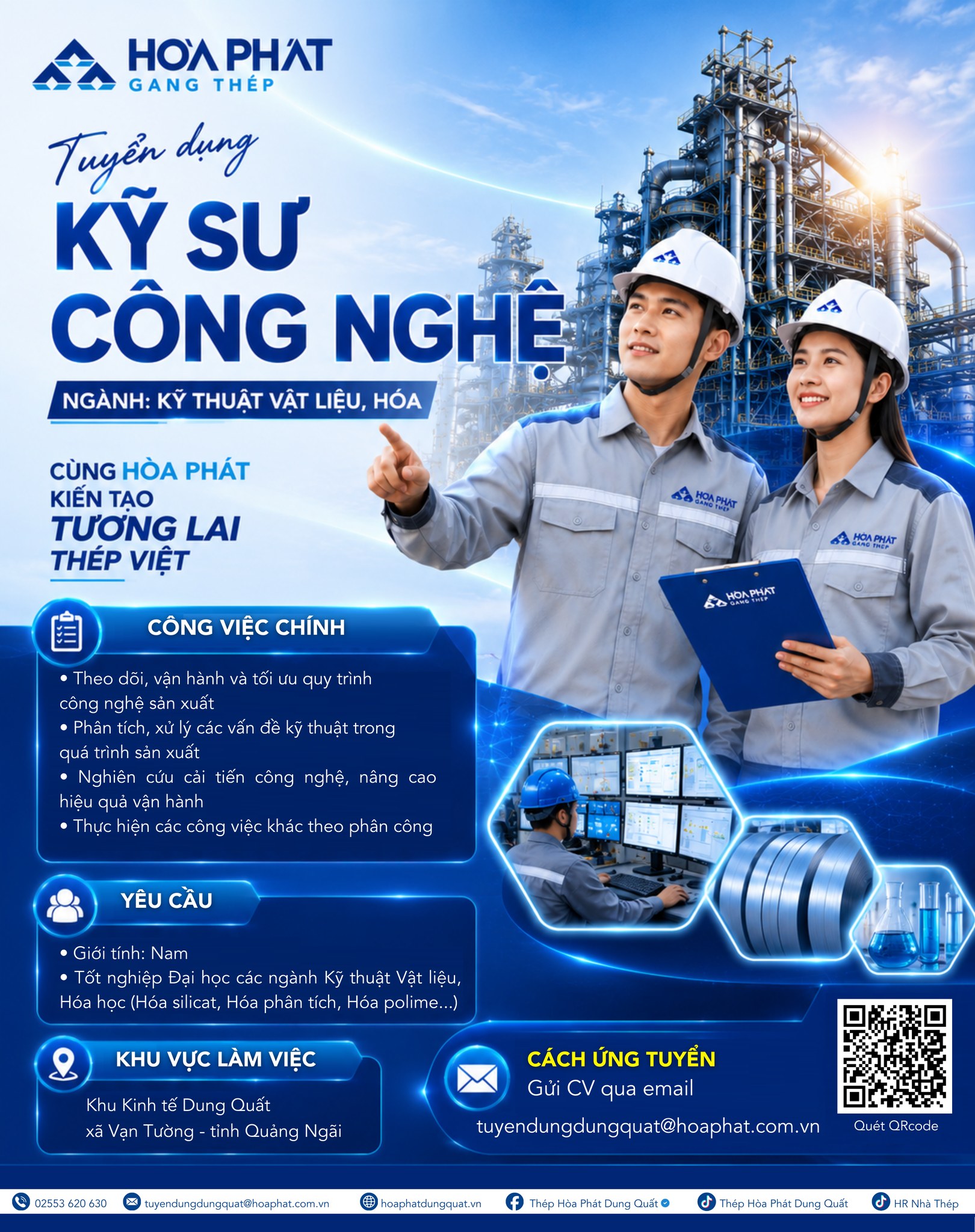 Thép Hòa Phát Dung Quất Facebook ad: Ứng tuyển nhanh, Công ty CP Thép Hòa Phát Dung Quất