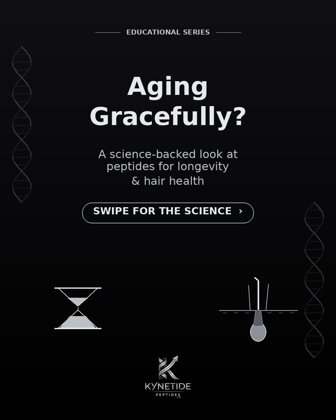 Kynetide Peptides Facebook ad: She found the first gray hair at 32.