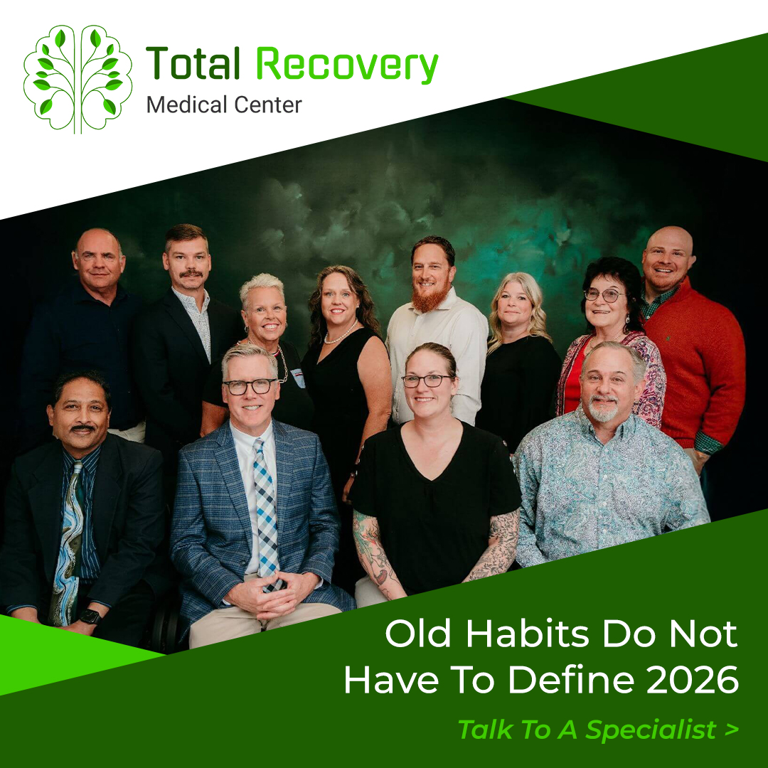 Total Recovery Medical Center Facebook ad: Struggling with pain, stress, or your mental health?