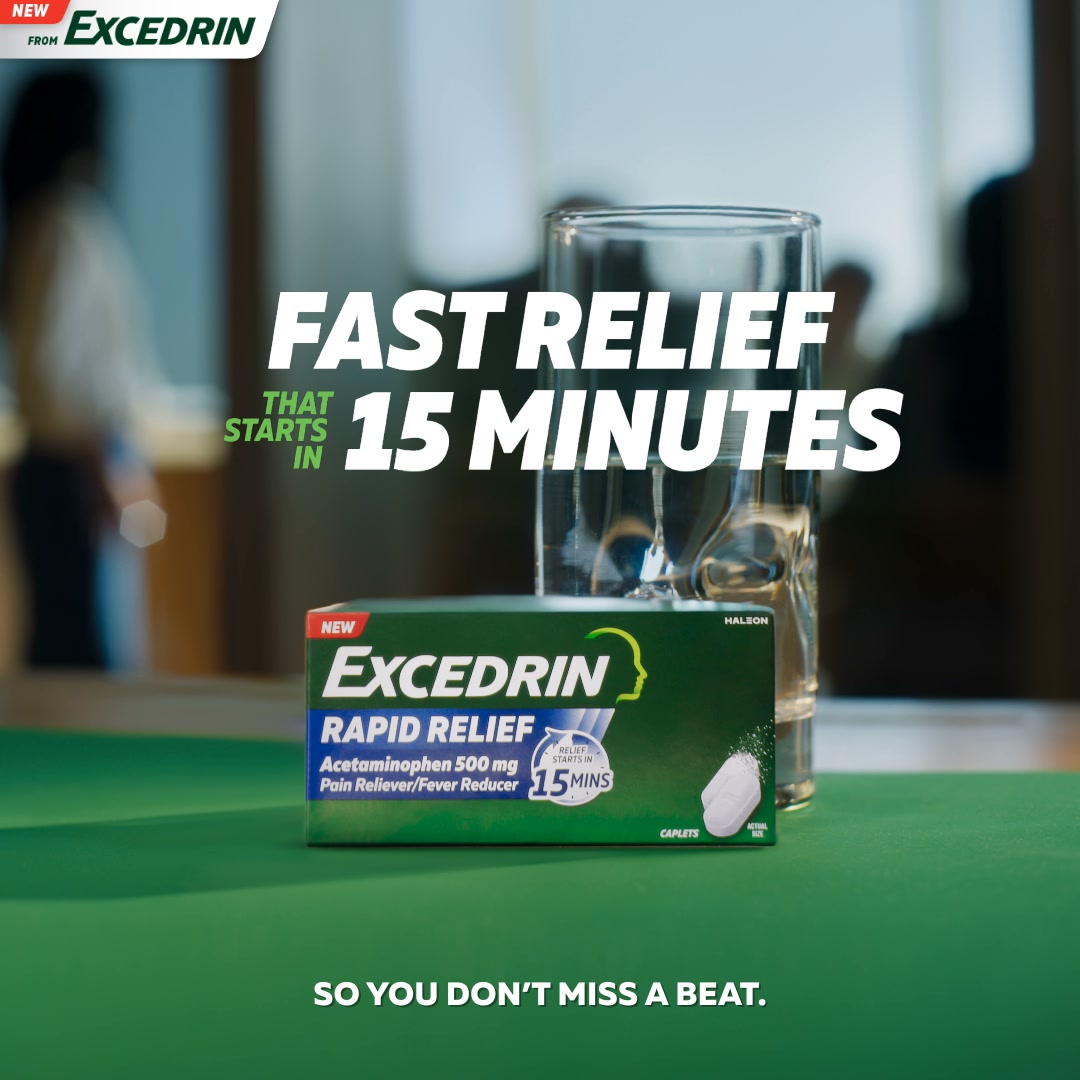 Excedrin Facebook ad: When tough headaches hit and laying down is off the table…