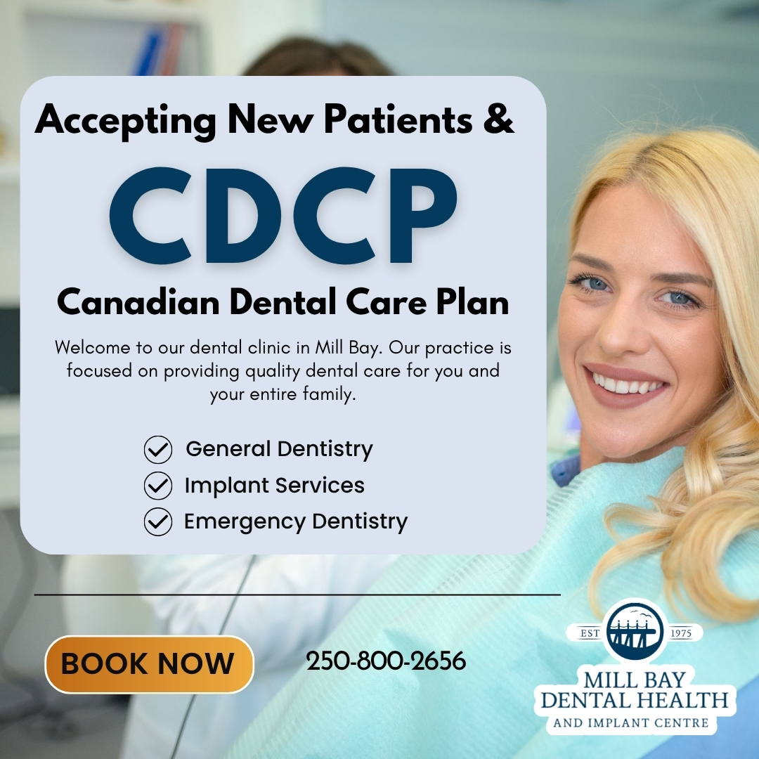 Mill Bay Dental Health and Implant Centre Facebook ad: Accepting the CDCP with Direct Billing