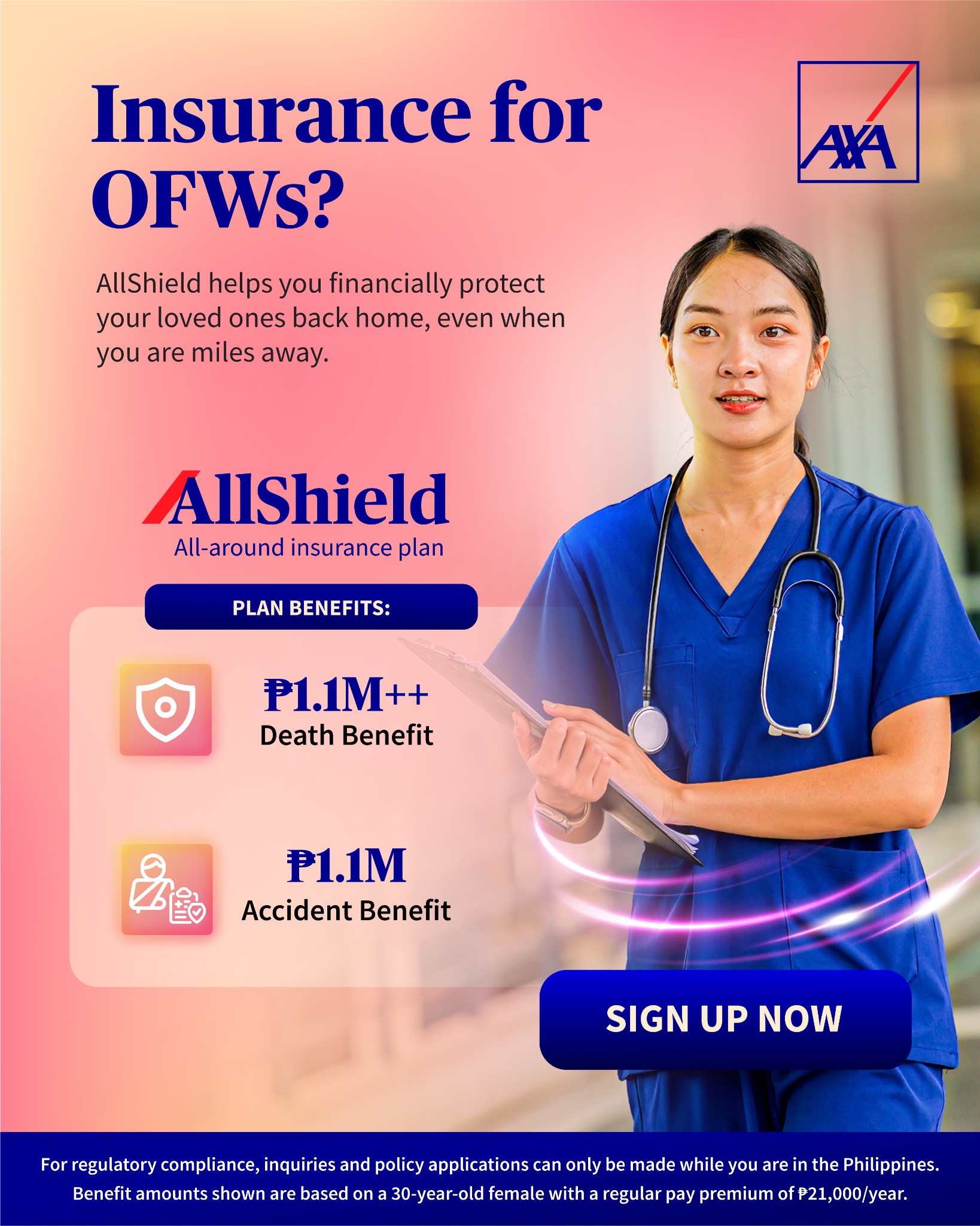 AXA Philippines Facebook ad: Insurance for OFW