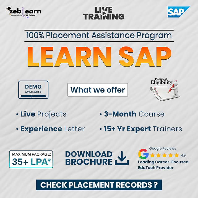 Zeblearn Facebook ad: Master SAP, 32 LPA Highest Package.