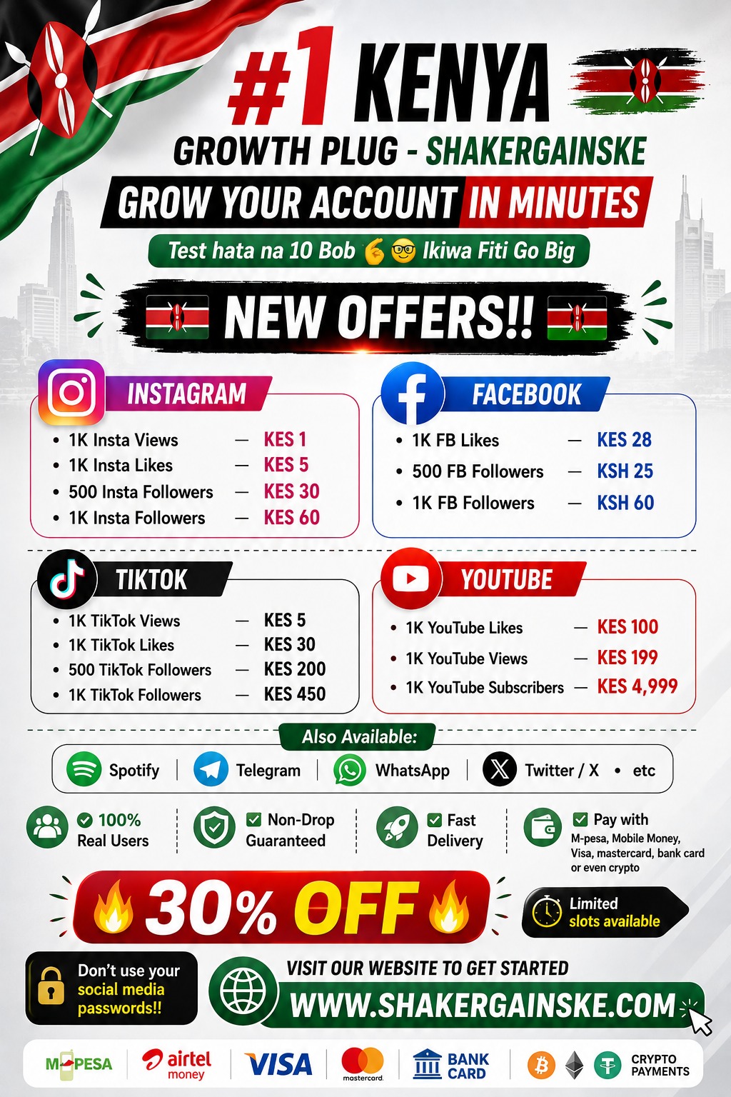 Shaker SMM Panel Facebook ad: Grow your account now!