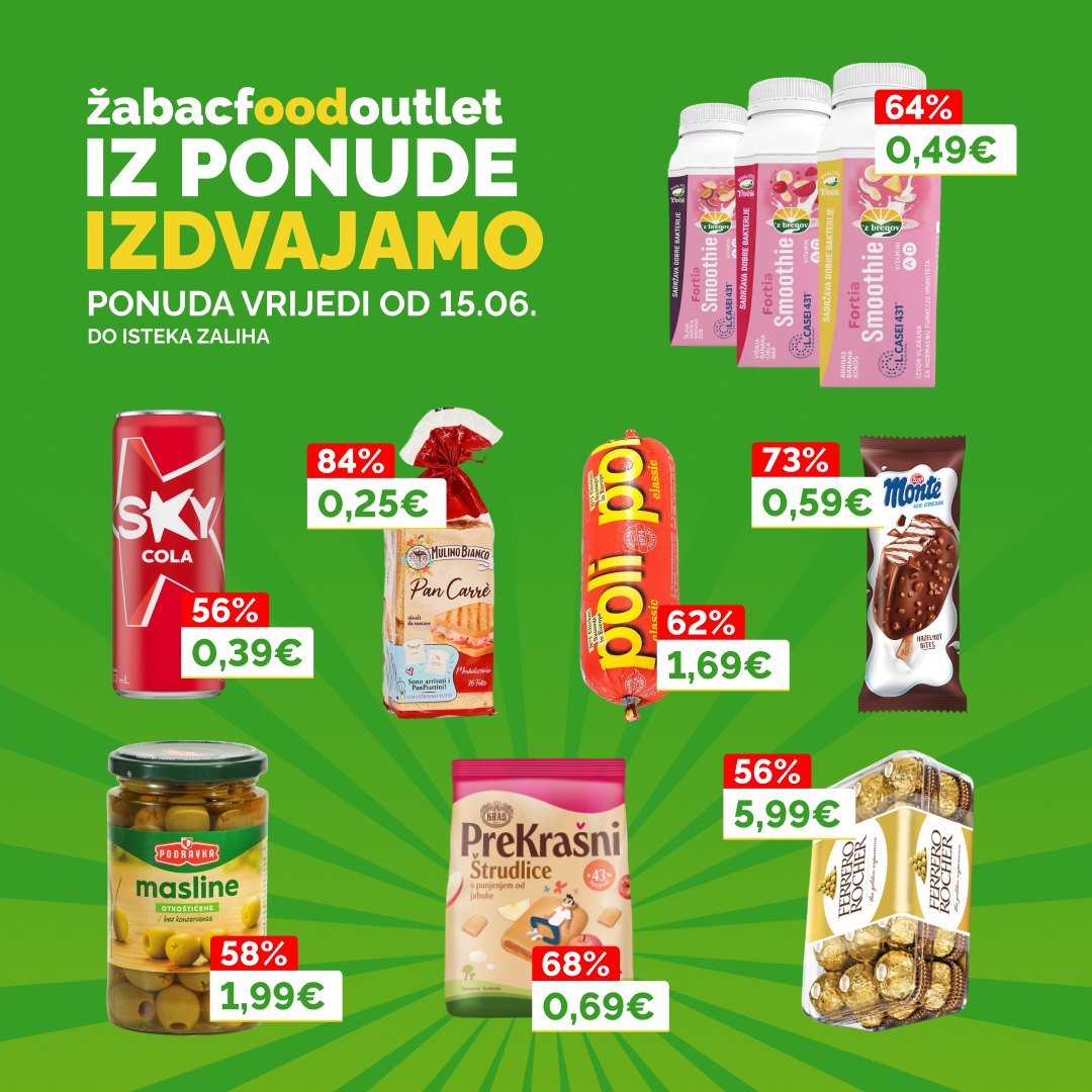 Žabac Food Outlet Facebook ad: Novi tjedan je stigao, police su pune, a…
