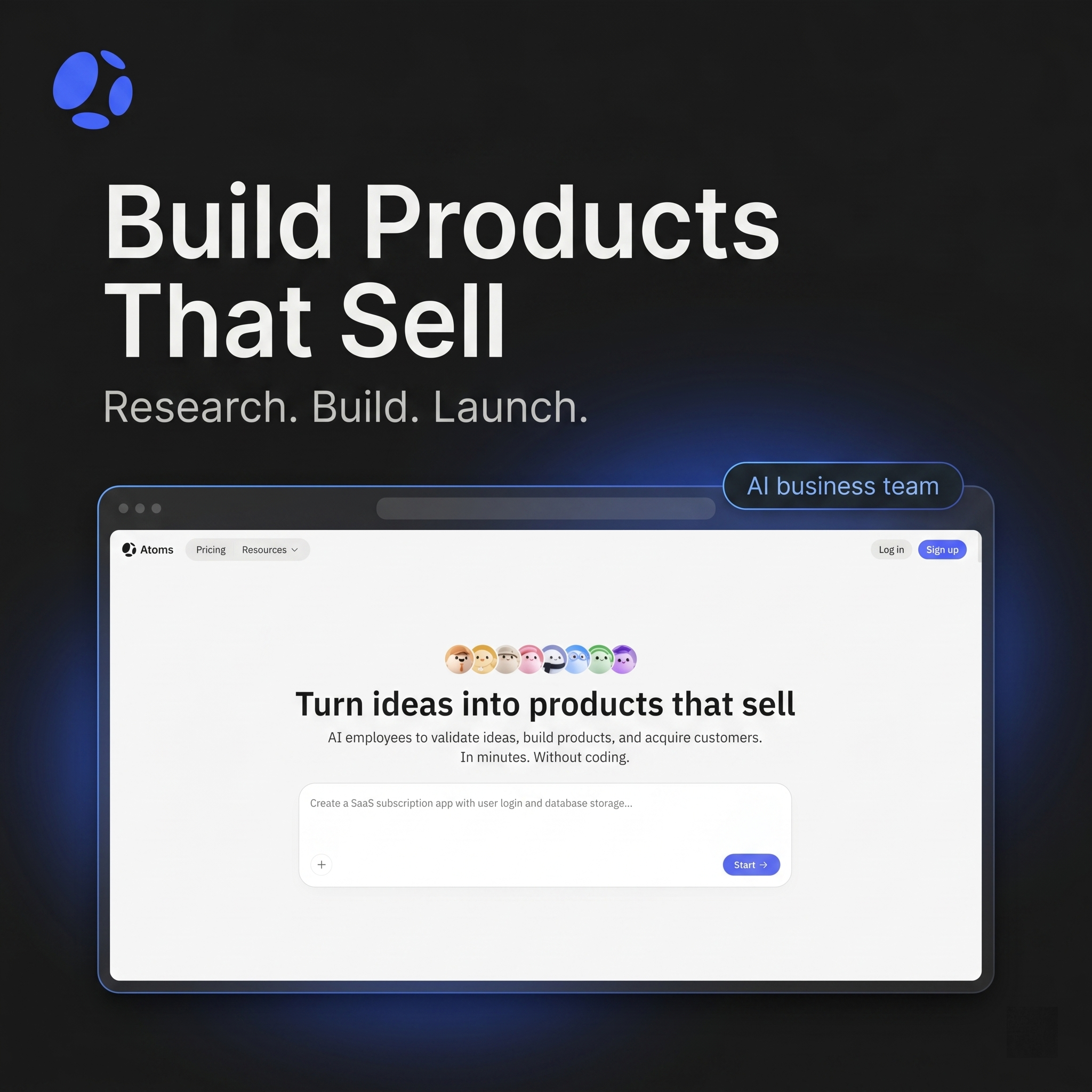 Atoms.dev Facebook ad