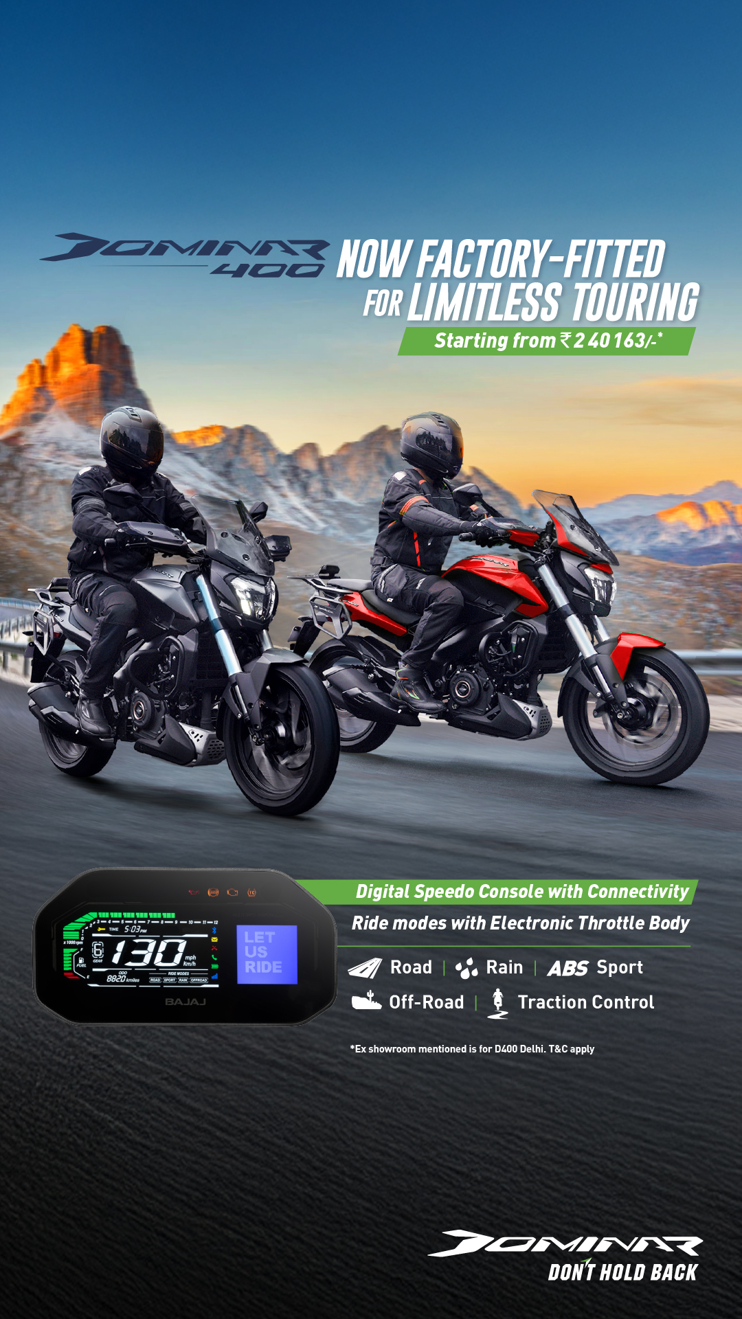 Bajaj Dominar Facebook ad from Feb 9, 2026