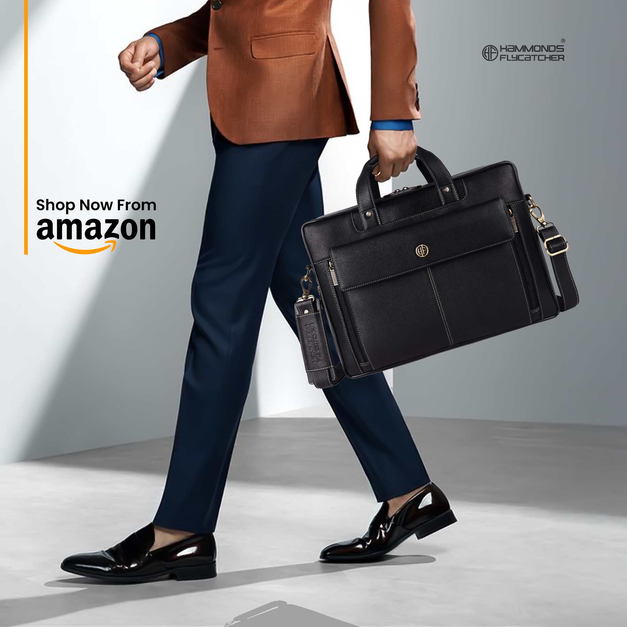 Hammonds Flycatcher Facebook ad: Premium Leather Laptop Bag