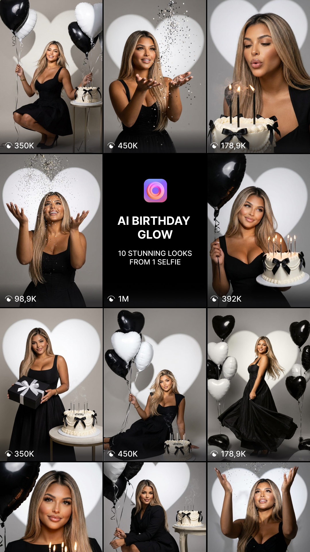 Glam AI: AI Content Generator App Facebook ad