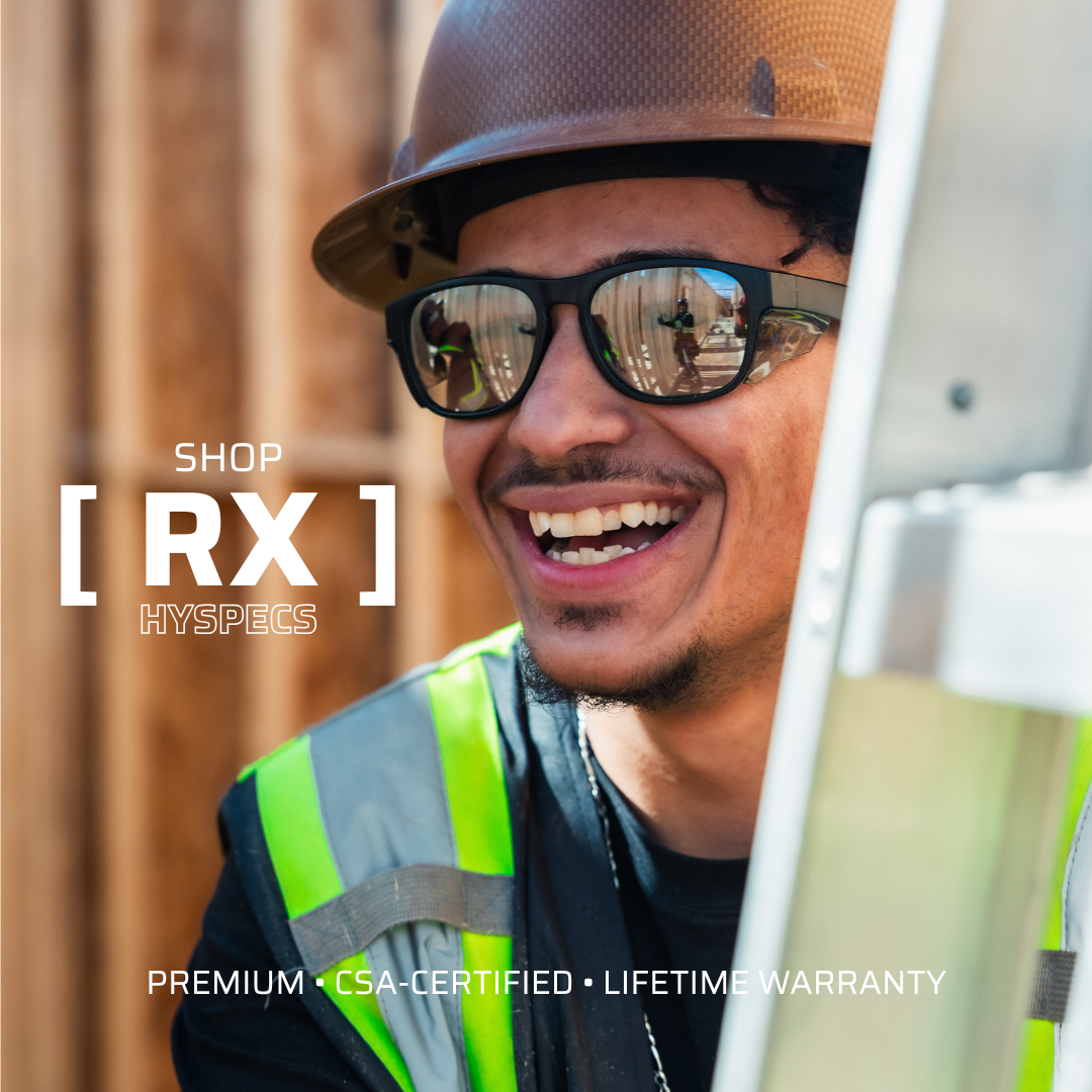 Hyspecs Eyewear Facebook ad: Your Rx. ANSI-Certified.