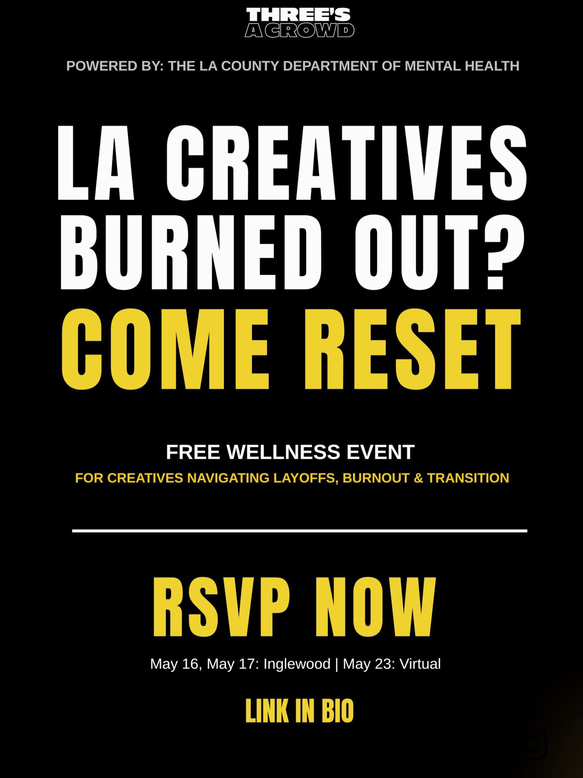 creativeresetla Facebook ad: LA creatives, if you’ve been laid off, this…